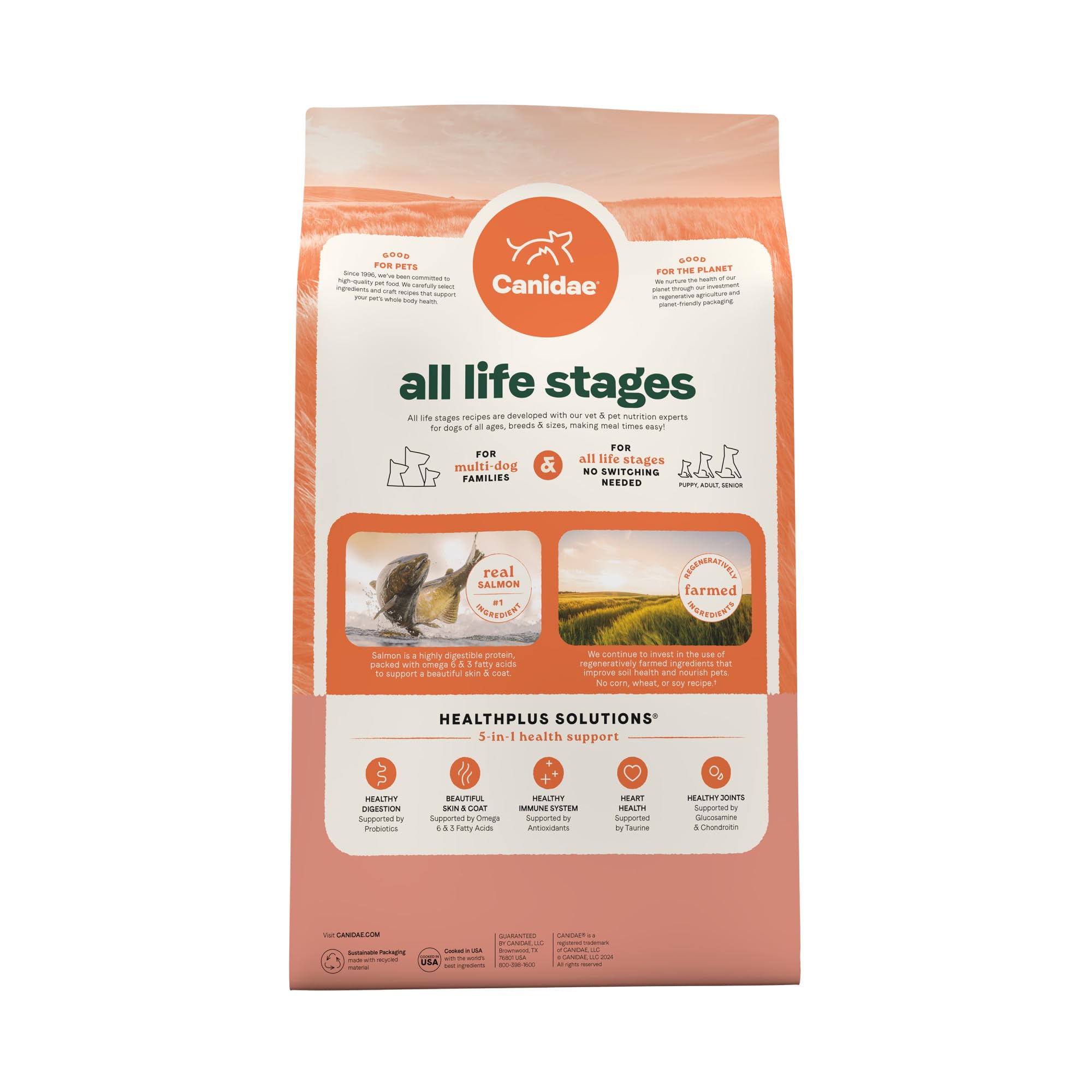 Canidae All Life Stages Real Salmon & Ancient Grains Recipe - High Protein Premium Dry Dog Food for All Ages, Breeds, and Sizes-