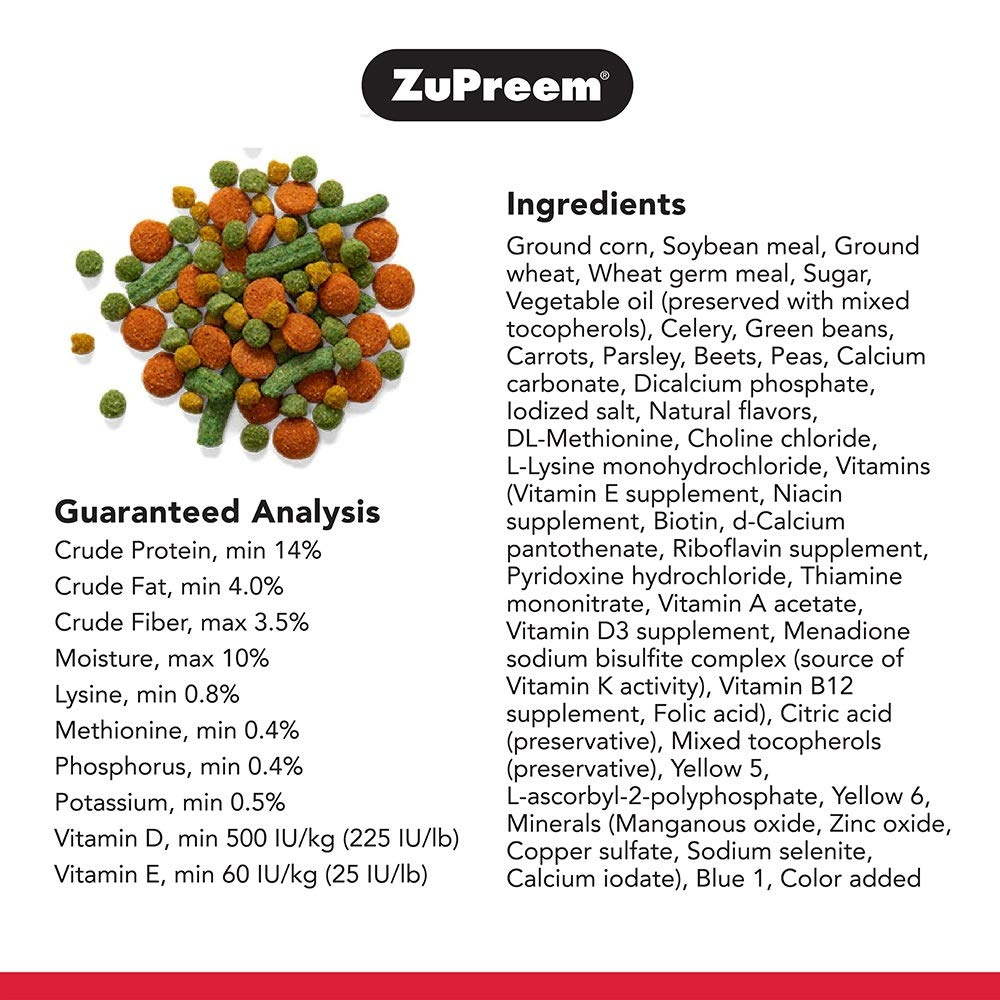 ZuPreem 230361 Veggieblend Caged Medium And Large Bird Food, 3.25-Pound