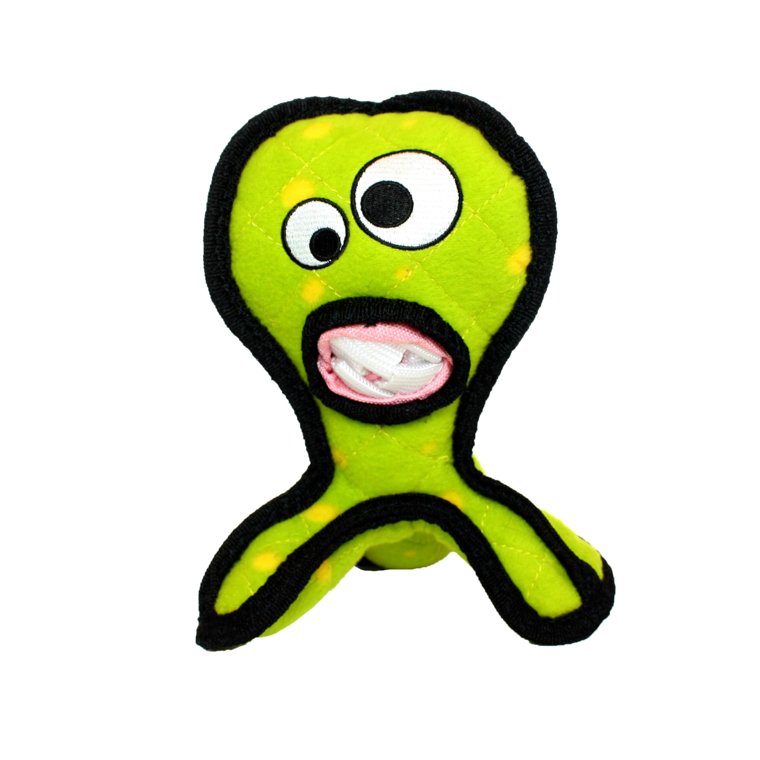 TUFFY - World's Tuffest Soft Dog Toy - Alien G3 Green - NO Squeakers - Multiple Layers. Made Durable, Strong & Tough. Interactiv