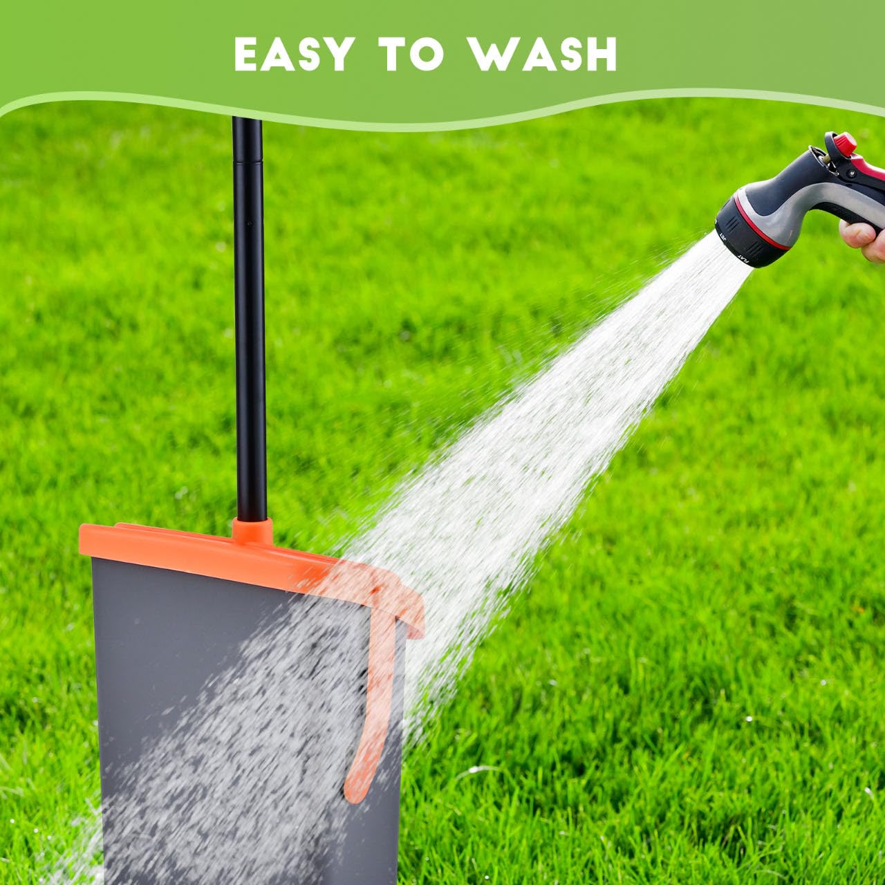 Ilongood Pooper Scooper Swivel Bin & Rake Kit With 55 Waste Bags, 46'' Long Handle Adjustable Portable Non-Breakable Dog Pooper