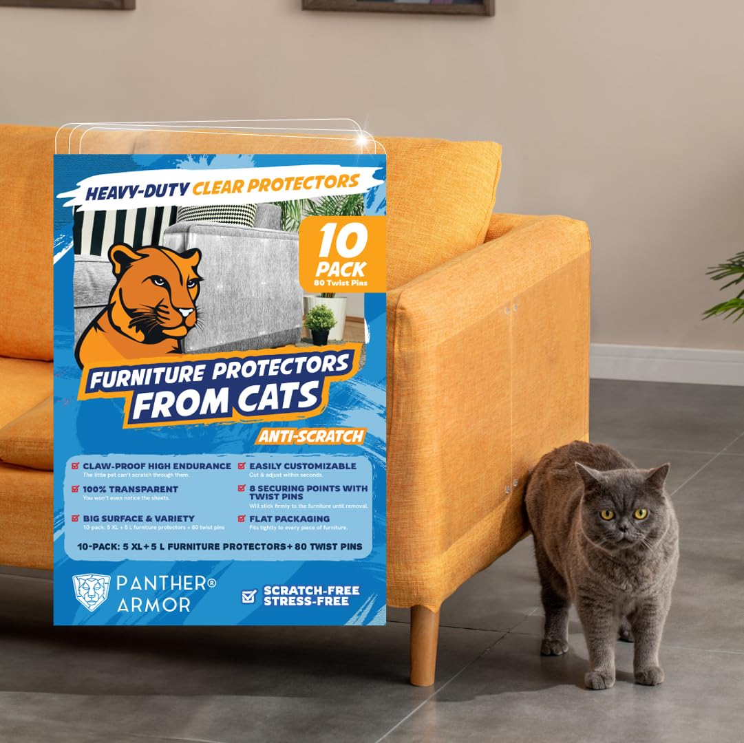 Furniture Protectors From Cats - 10-Pack Xxl Couch Protector For Cats - Anti Cat Scratch Furniture Protectors Guards - Sofa Corn
