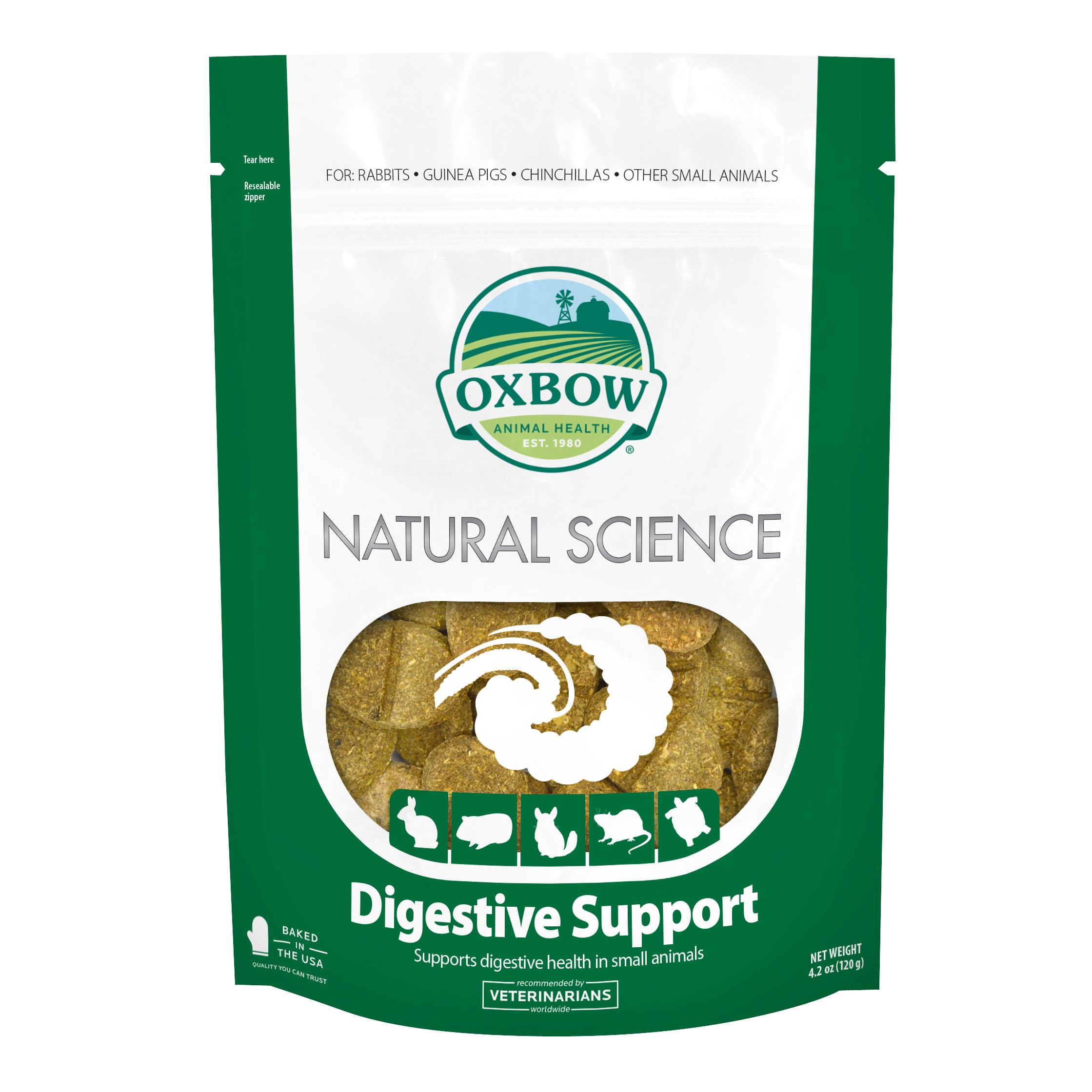 Oxbow Natural Science Digestive Supplement - High Fiber Supports Digestive Health in Chinchillas, Rabbits, Guinea Pigs and Other