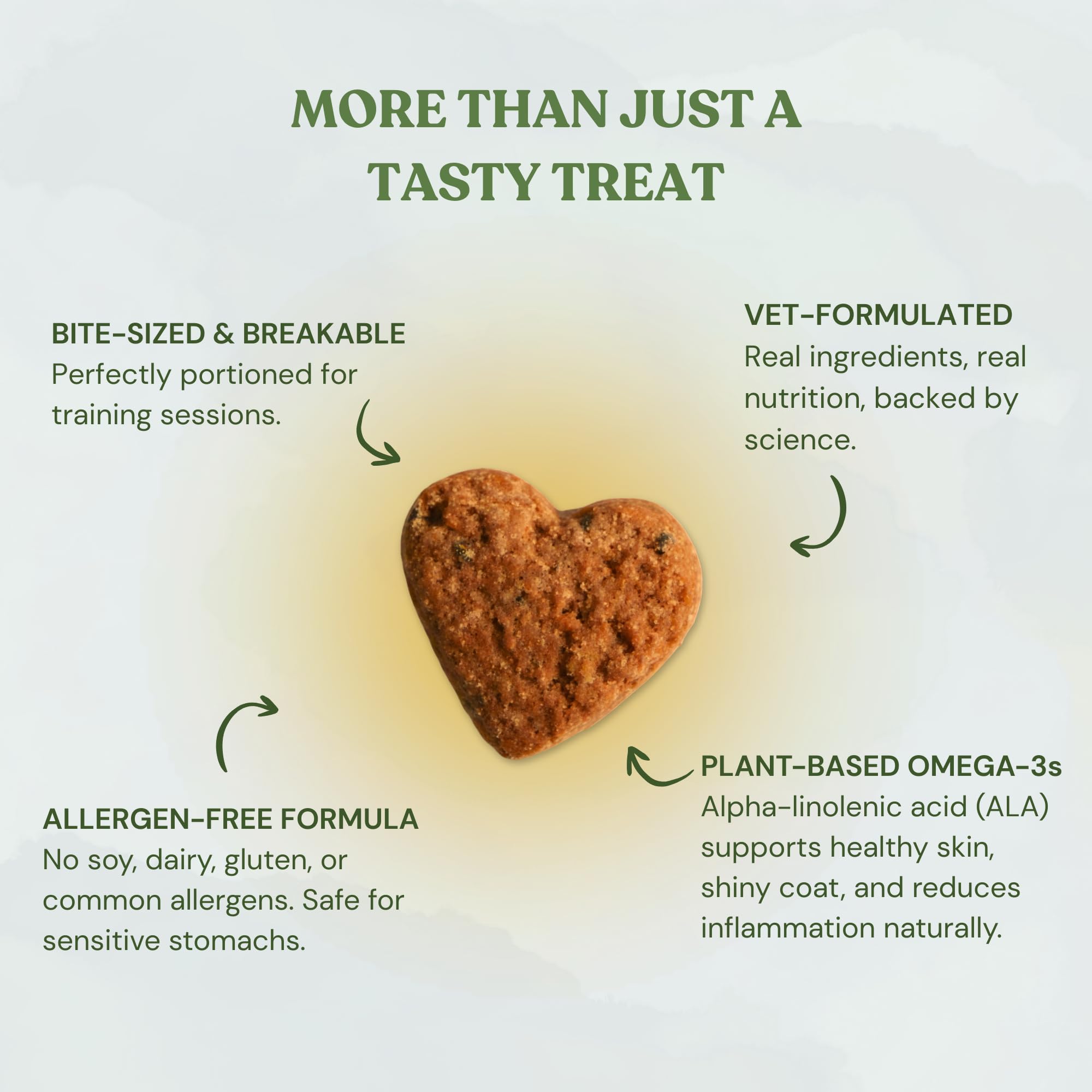 BOTANICAL BONES Love Bites Organic Training Treats for Dogs, Wheat-Free, Vegan Dog Treats, Clean Ingredients, Baked in The USA,