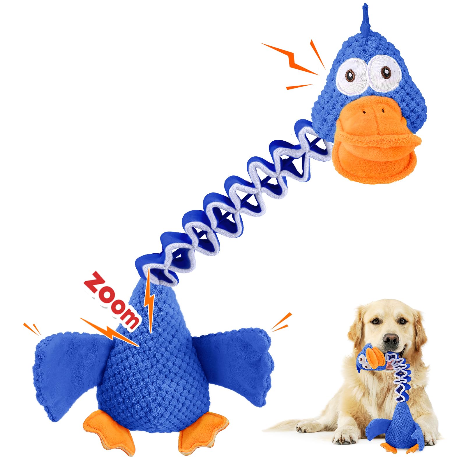 Foxyyds Interactive Puppy Toys, Dogs Toys For Aggressive Chewers, Retractable Tug Of War Dog Toys, Durable Chewing Squeaky Dog T