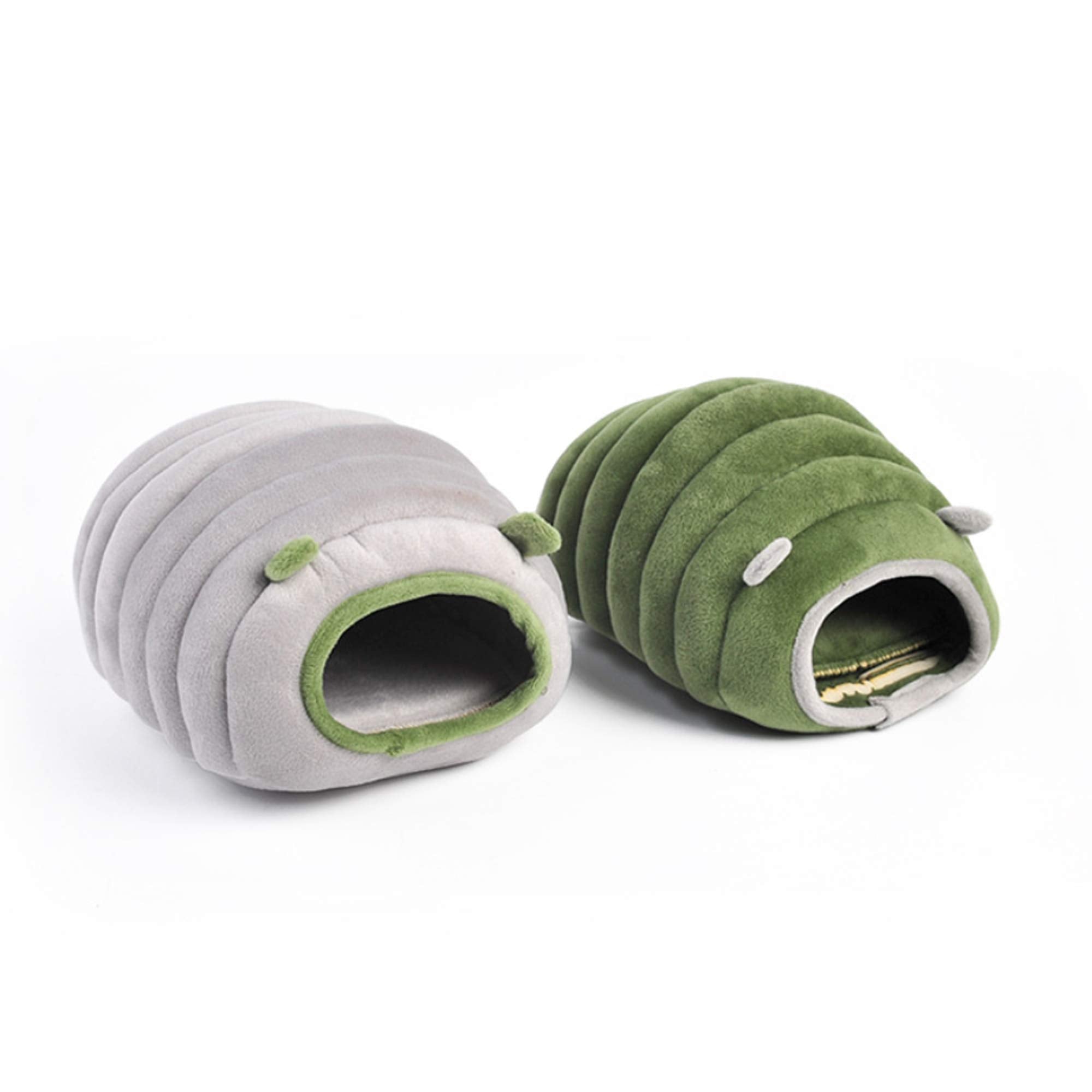 Hlmoptimo Guinea Pig Hideout Guinea Pig Cave Beds Guinea Pig Cozy Hideout For Chinchilla Ferrets Hedghog (Grey, Caterpillar)
