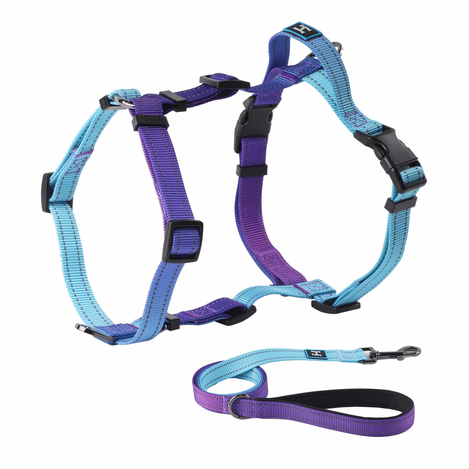 Roses&Poetry Dog Harness And Leash Set For Mediumn Dogs, No Pull Dog Harness Adjustable Reflective, Dog Halter Harnesses Comfort