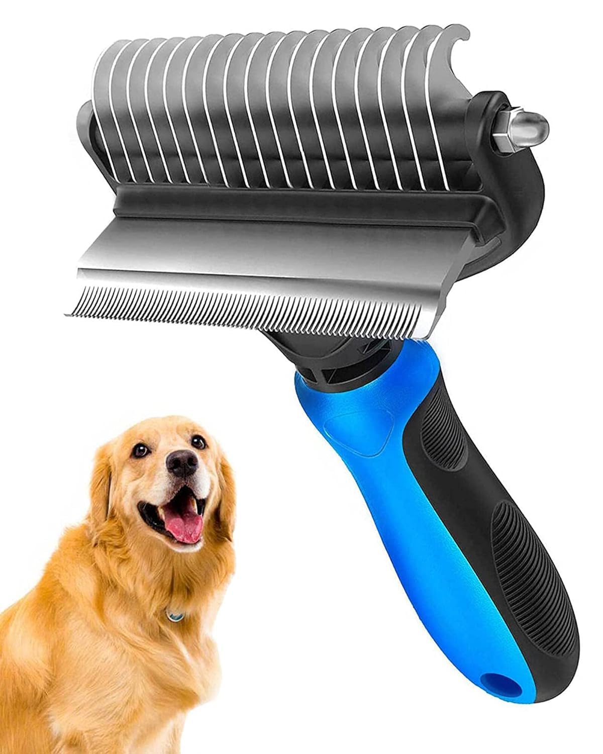Oveera Slingvy Pet Grooming Brush For Dogs/Cats, 2 In 1 Deshedding Tool & Undercoat Rake Dematting Comb For Mats & Tangles Remov
