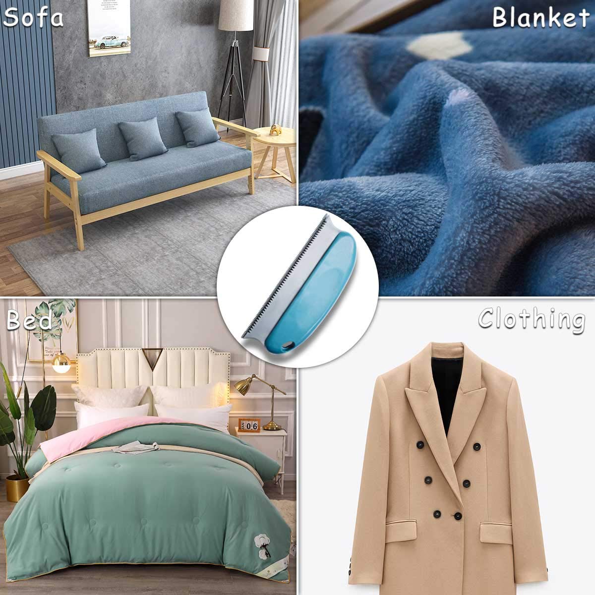 Ttsam Pet Hair Remover Brush Abs Double Serrated Structure Pet Hair Detailer For Car Interiors Furniture Carpet Couch Sofa Bed Clothes Blinds Cat & Dog Hair Lint Remover Brush