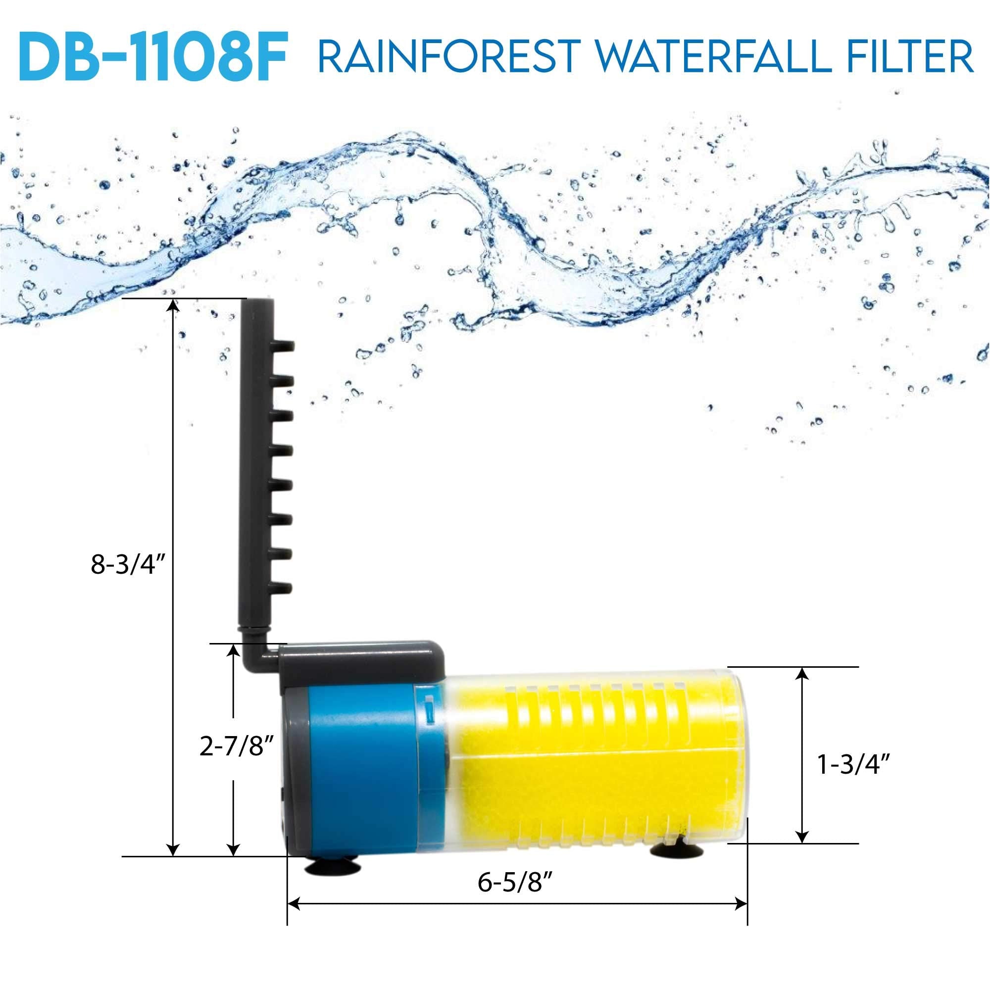 Aqua Dream 185 GPH Submersible Pump(700L/H,8W) Ultra Quiet 3-in-1 Internal Filter Water Pump for Pond,Aquarium,Fish Tank,Fountai