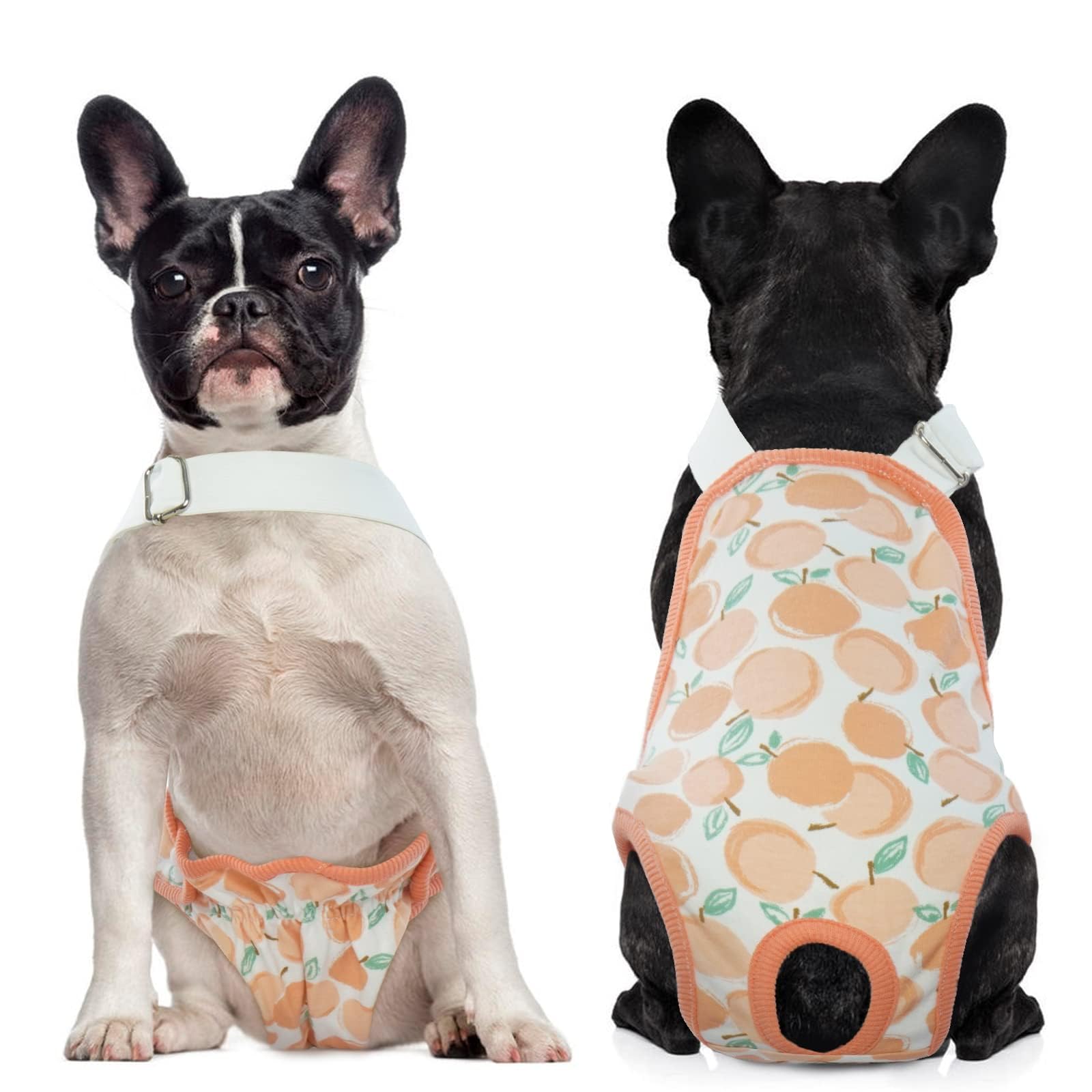 Qbleev Dog Diapers Female Washable Sanitary Pantie With Adjustable Suspender, Reusable Doggie Diapers For Male Girl Dogs In Heat
