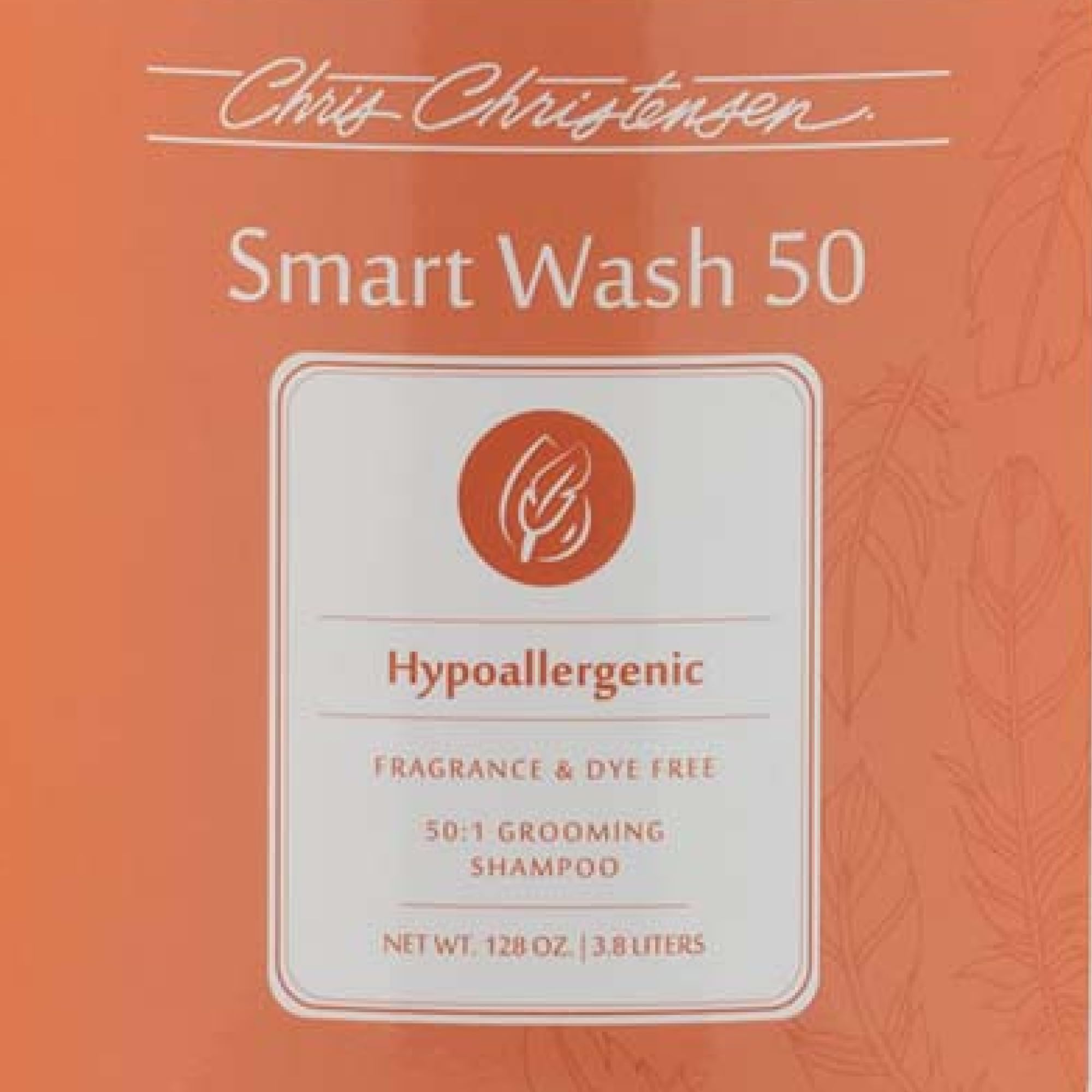 Chris Christensen SmartWash50 Hypo-Allergenic Ultra Concentrated Dog Shampoo, Makes up to 50 Bottles, Groom Like a Professional,