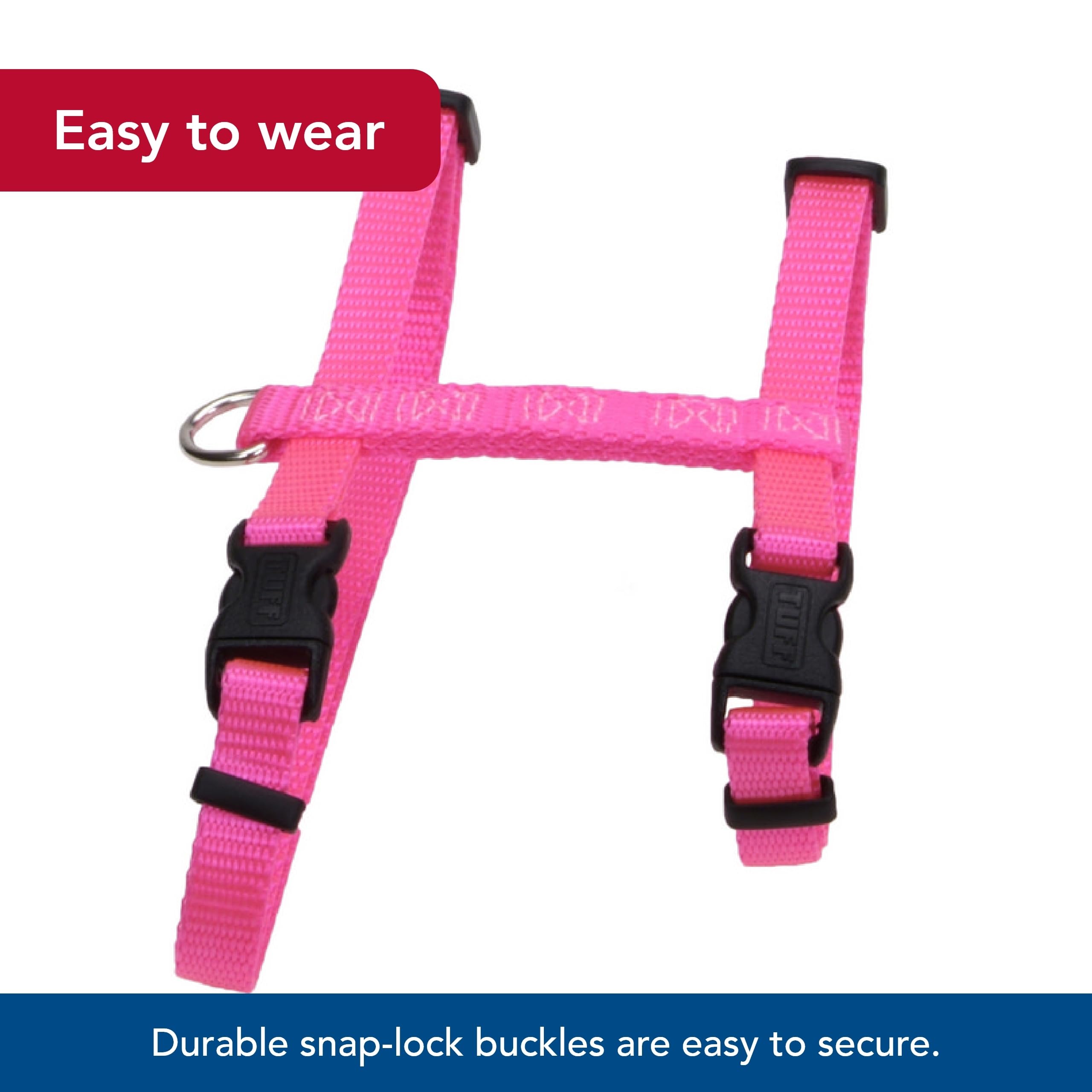 Coastal Pet Figure 'H' Adjustable Cat Harness - Outdoor Cat Supply - Comfortable For Cats - Secure Snap-Lock Buckles - Black, 3/8' X 10'-18'