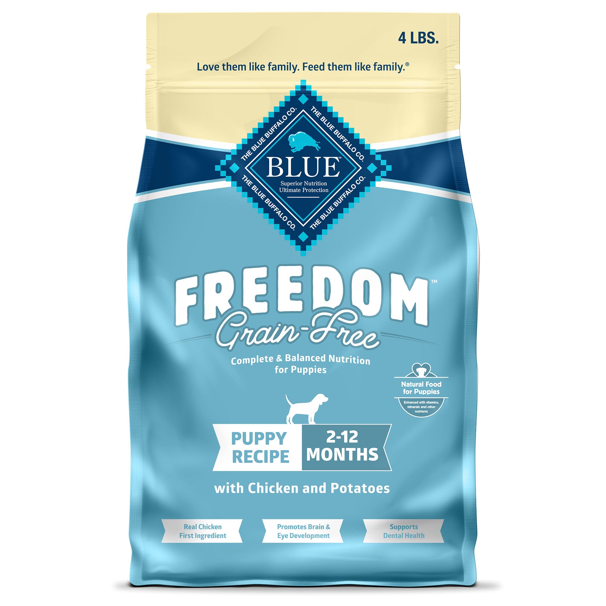 Blue Buffalo Freedom Grain-Free Puppy Dry Dog Food With DHA, Complete & Balanced Nutrition for Puppies, Made in the USA With Nat
