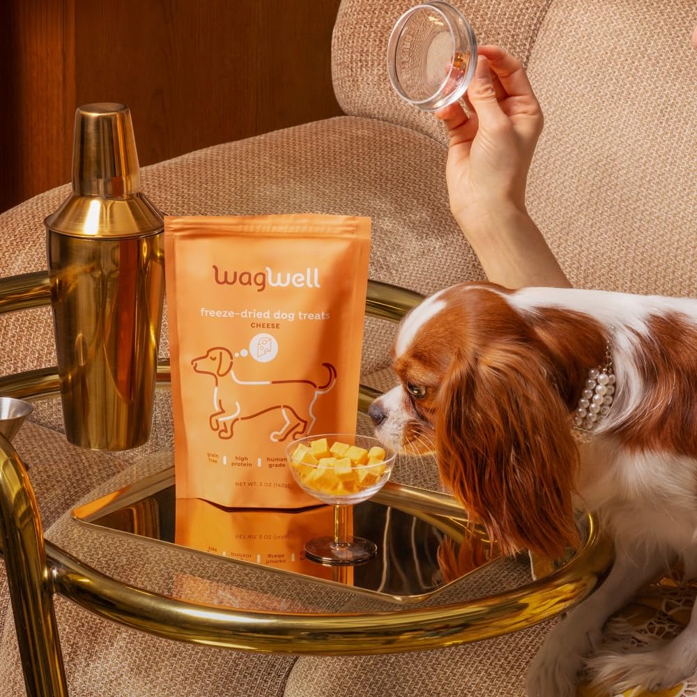 WagWell Freeze Dried Cheese Dog Treats - Grain-Free, High-Protein Pasteurized Dog Treats Made in The USA - Human-Grade, Minimall