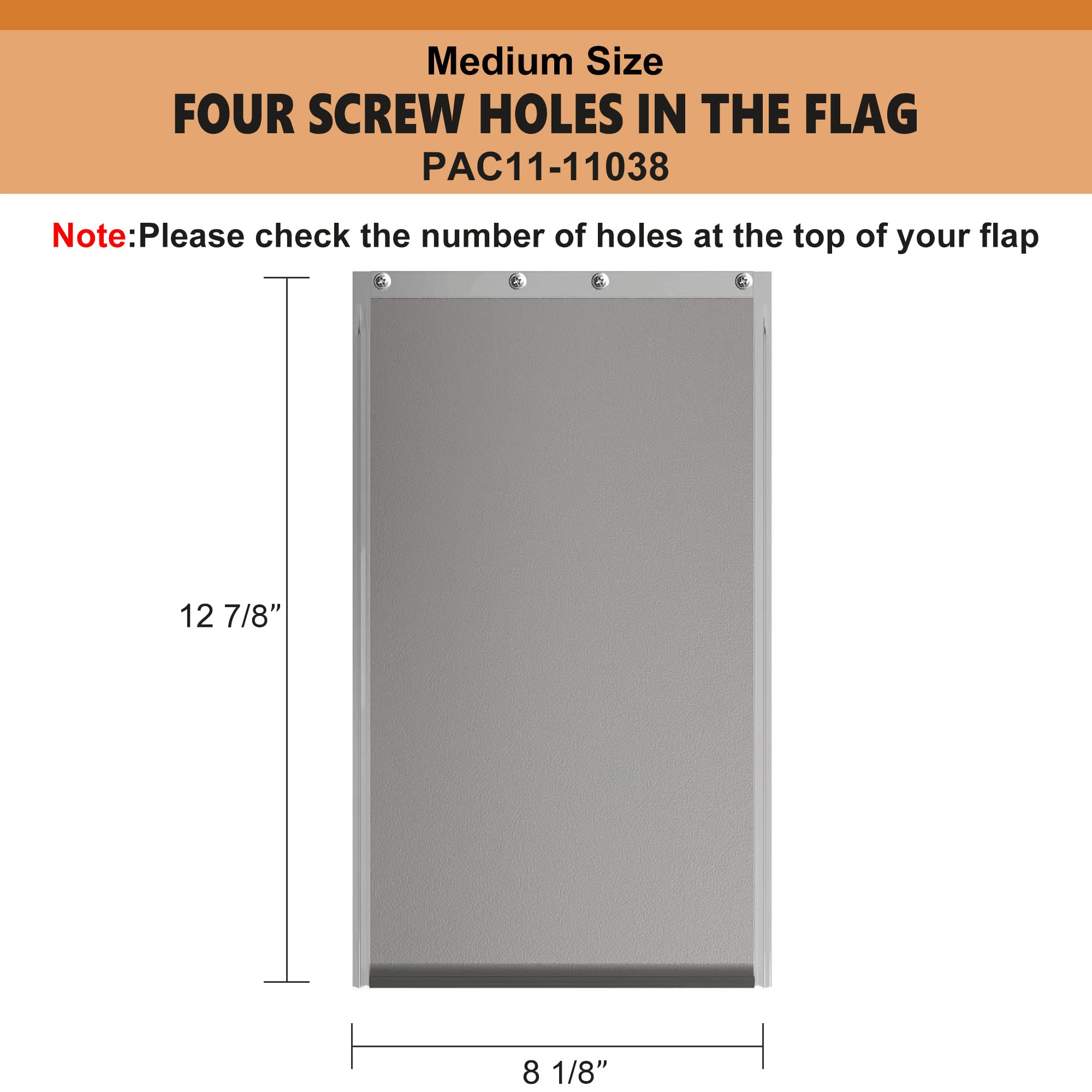 Dog Door Replacement Flaps With Screw, Medium Pet Door Replacement Flap Compatible With Petsafe Freedom Pac11-11038, Weather-Proof & No Warped For Medium Dogs, Cat Doggie Flaps,12 7/8'' ?8 1/8''