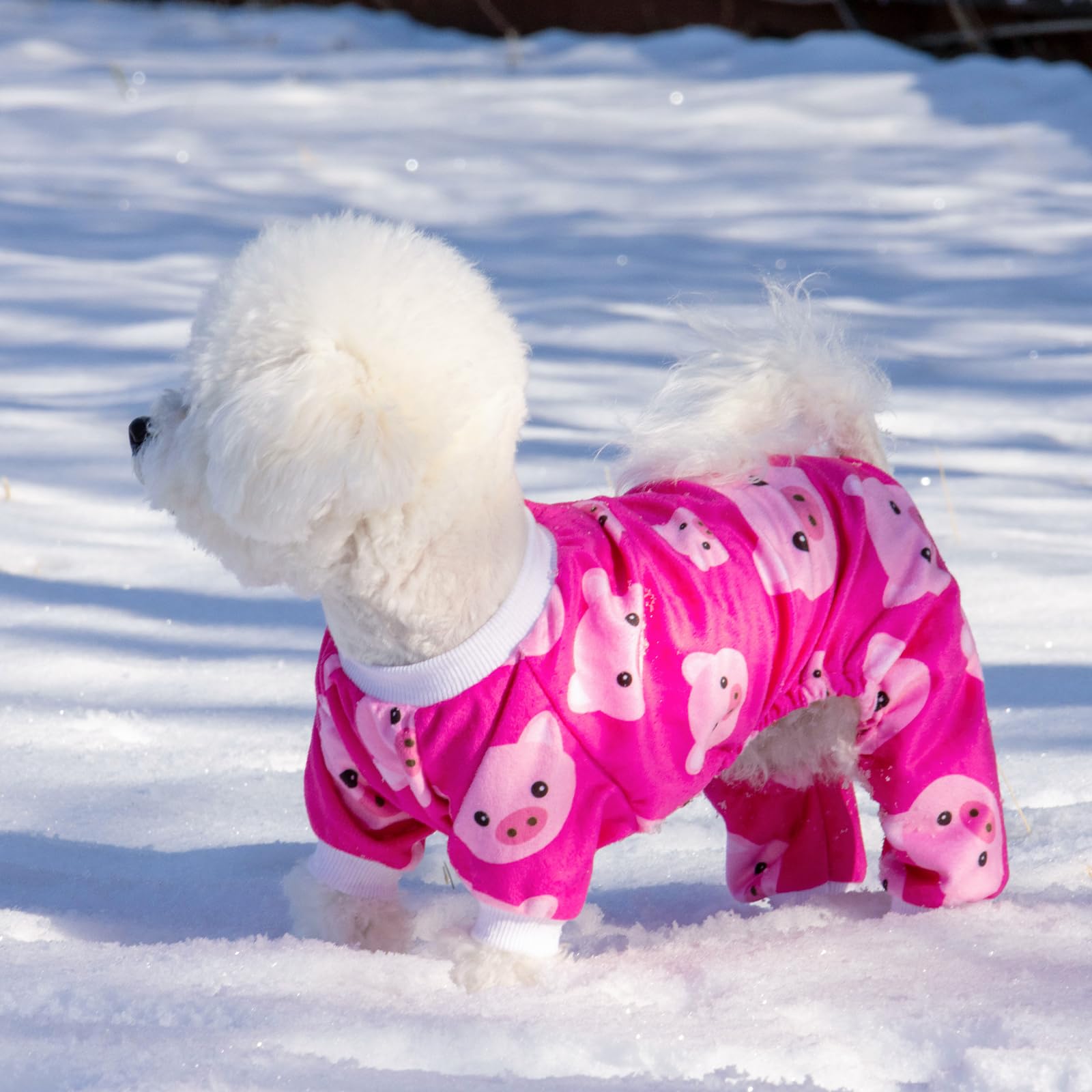 Cutebone Pink Pig Dog Pajamas Cute Cat Clothes Pet Pjs Onesie Coat, Xlarge P46Xl
