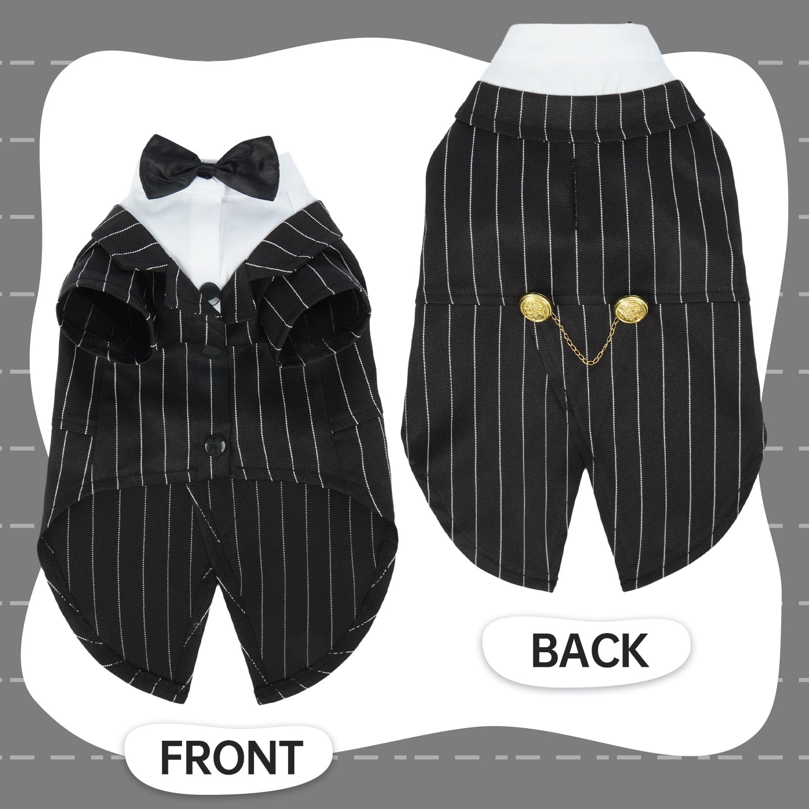 Qbleev Cat Tuxedo Suit, Sphynx Cat Suit For Cat With Bow Tie, Cat Halloween Costumes For Cats Only, Kitten Formal Attire Wedding