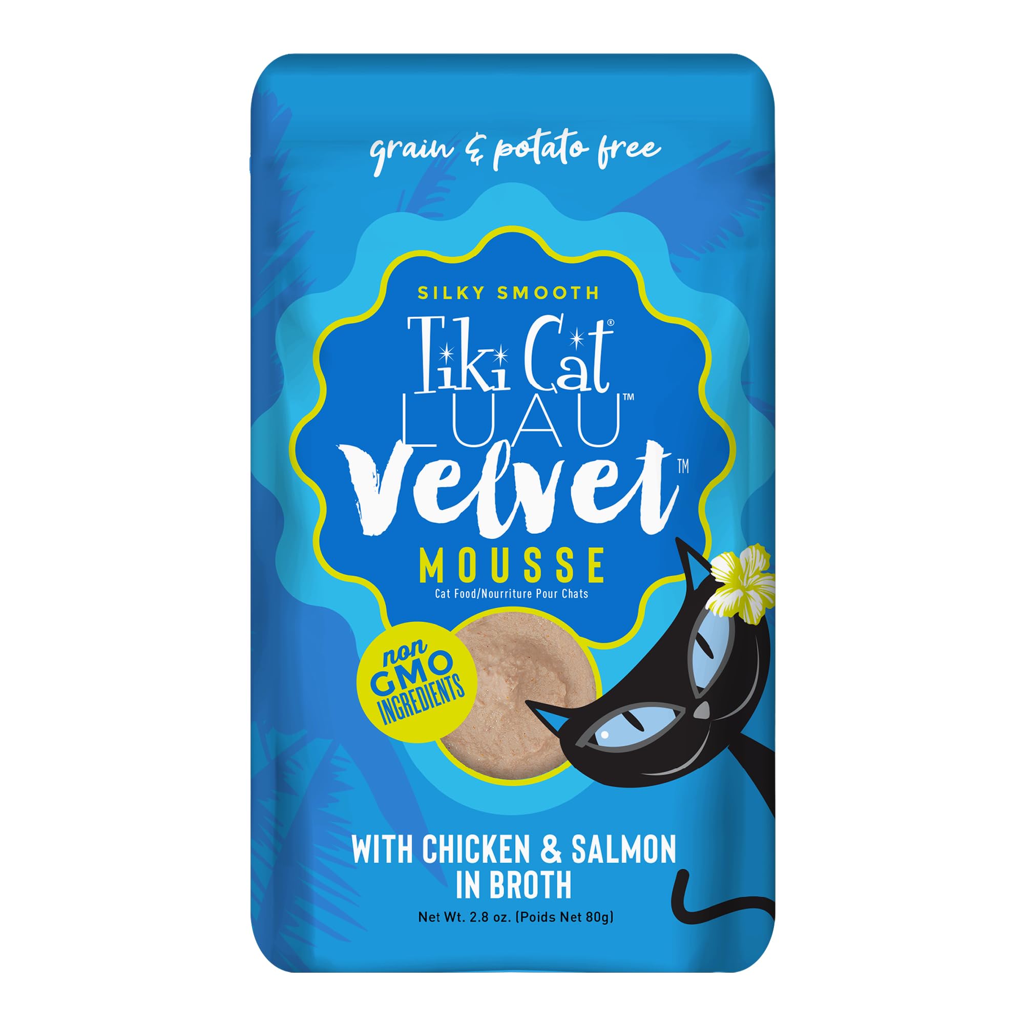 Tiki Cat Luau Velvet Mousse, Chicken & Salmon in Broth, Complete Nutrition for Balanced Diet, Wet Cat Food For All Life Stages, 