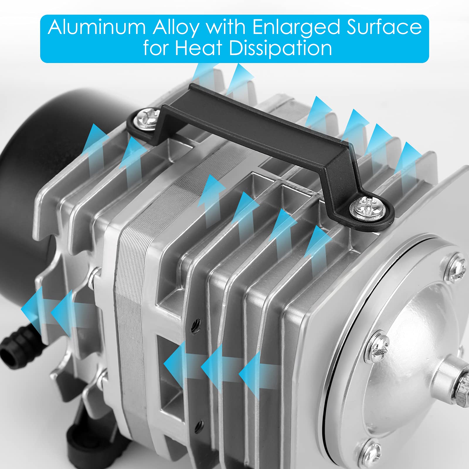 Kulife Aquarium Air Pump 1250GPH, Silver Aluminum Aerator, Model ACO-003 for Fish Tank & Hydroponics