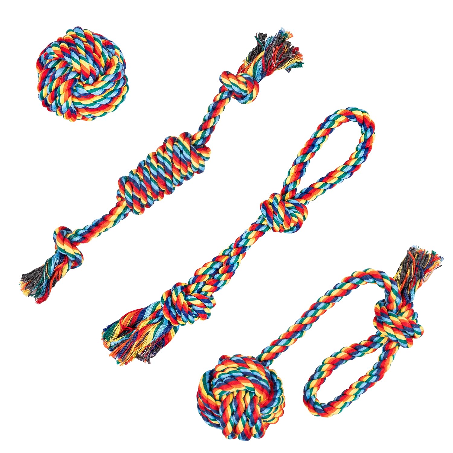 Depets Dog Rope Toy, 4Pcs Assorted Puppy Chew Toy Pack, Durable Rope Knot Dog Toy, Puppy Teething Playing Toys For Small Dogs Pu