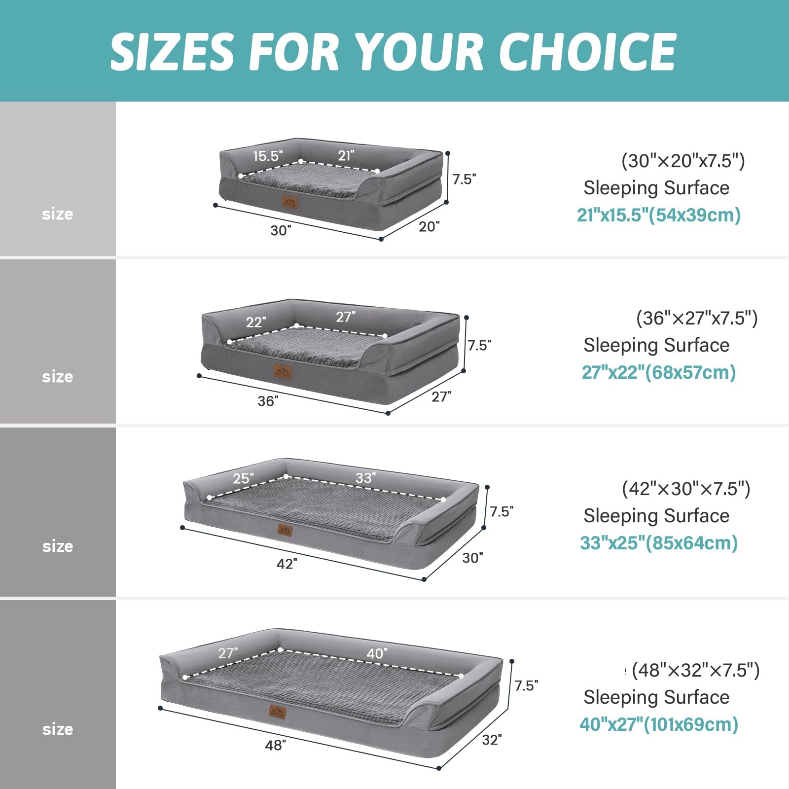 Cozy Kiss Orthopedic Dog Bed For Extra Large Dog, Xl Pet Couch For Xlarge Size Dog, Big Supportive Foam Bolster Sofa With Waterp