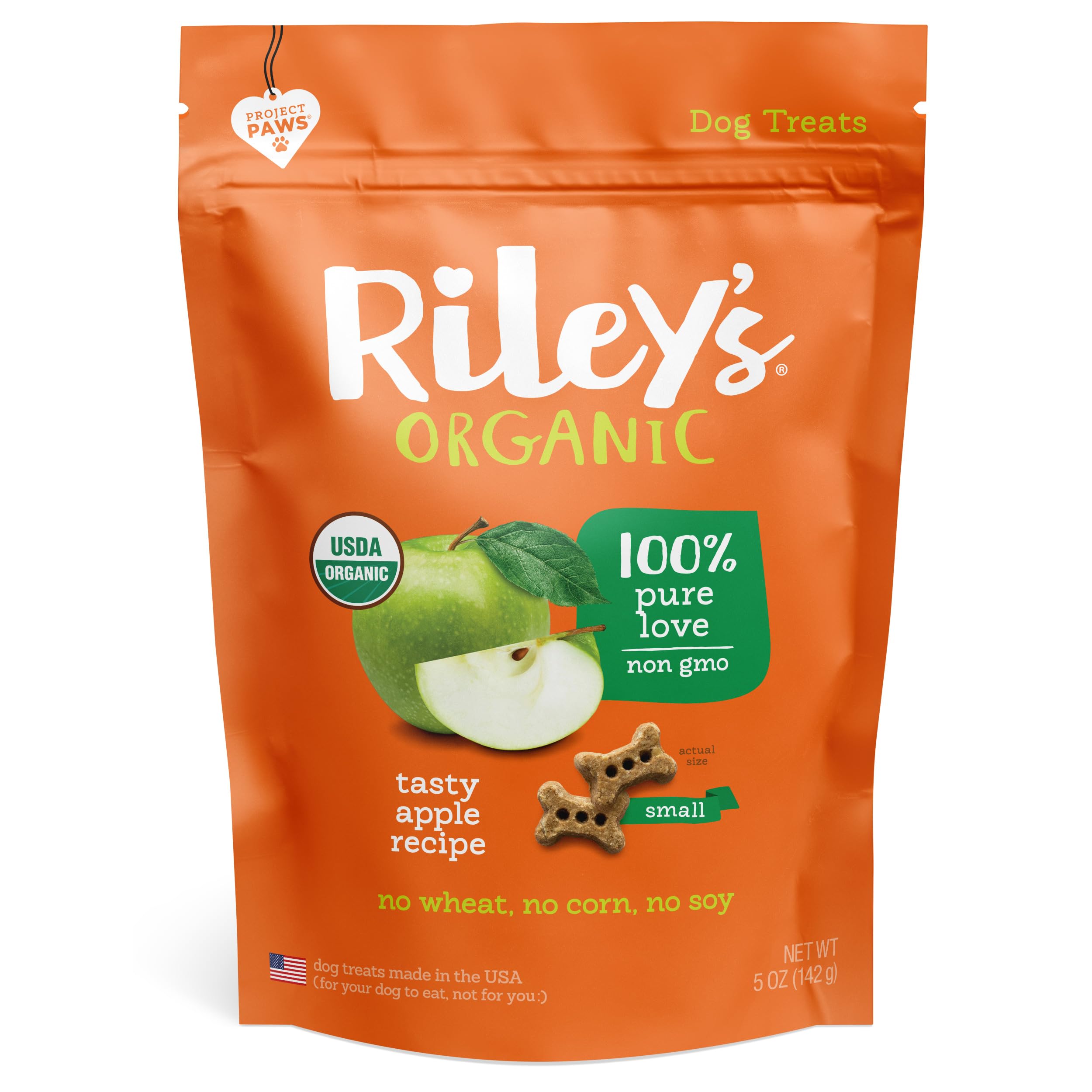 Rileys Tasty Apple Dog Biscuits - Crunchy Dog Treats for Small Dogs - Apple Treats for Dogs - (5oz, Small)