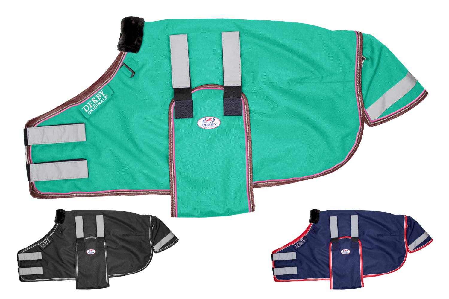 Derby Originals Reflective Safety No Hardware Winter Turnout Blanket for Foals & Mini Horses 1200D Waterproof Ripstop Medium Wei