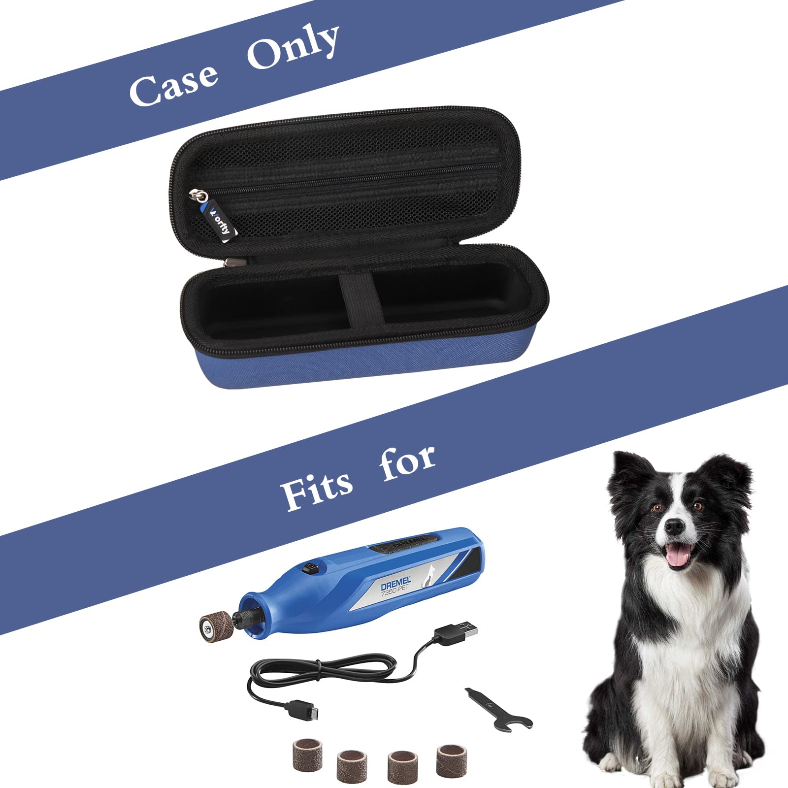 Worfty Hard Storage Case For Dremel 7350-Pet 4V Pet & Dog Nail Grinder, Eva Travel Carrying Bag For Dremel 7350-Pet Nail Trimmer