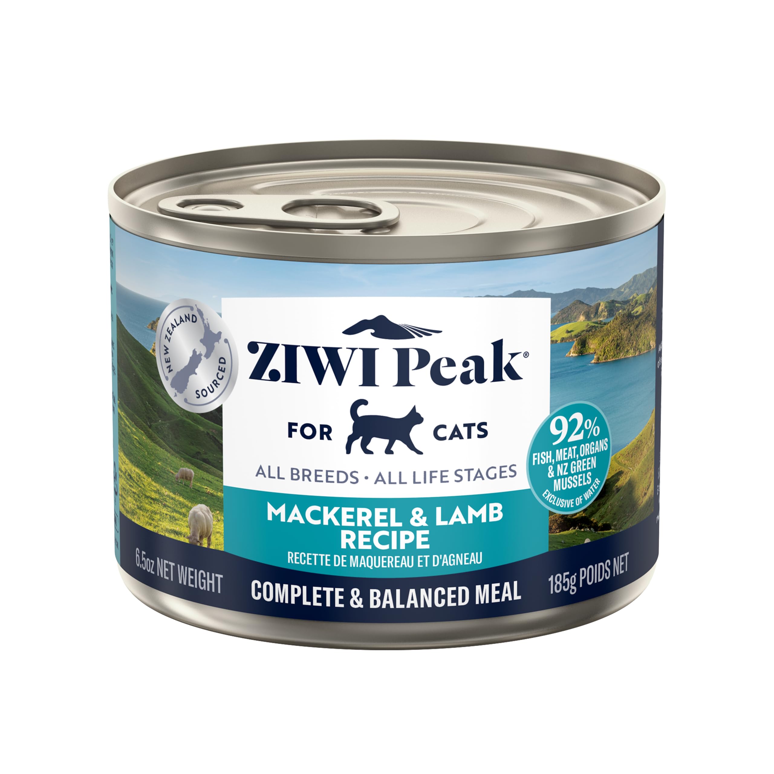 ZIWI Peak Canned Wet Cat Food - All Natural, High Protein, Grain Free, Limited Ingredient, with Superfoods (Mackerel & Lamb, Cas