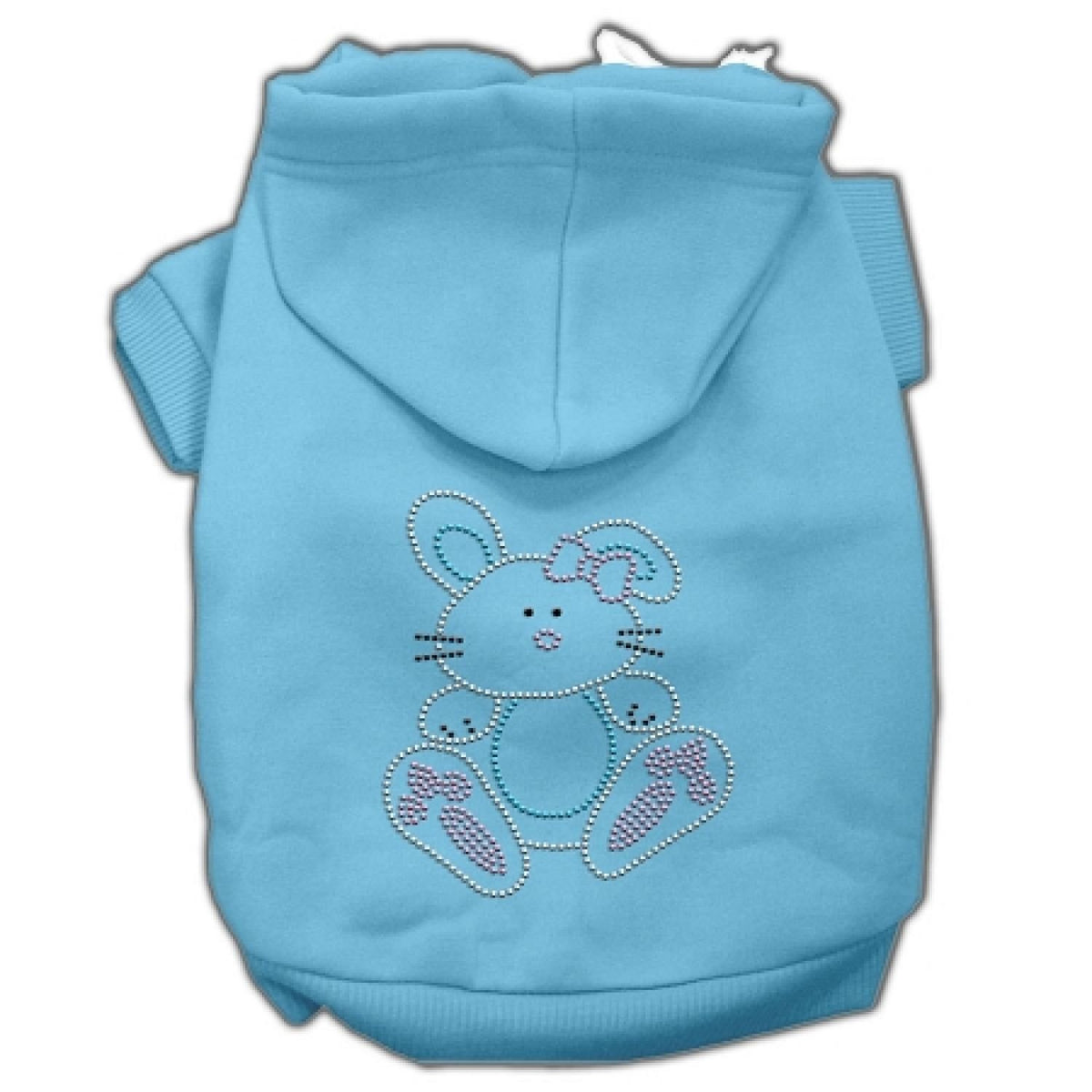 Mirage Pet Products 10&quot; Bunny Rhinestone Hoodies Baby, Small, Blue