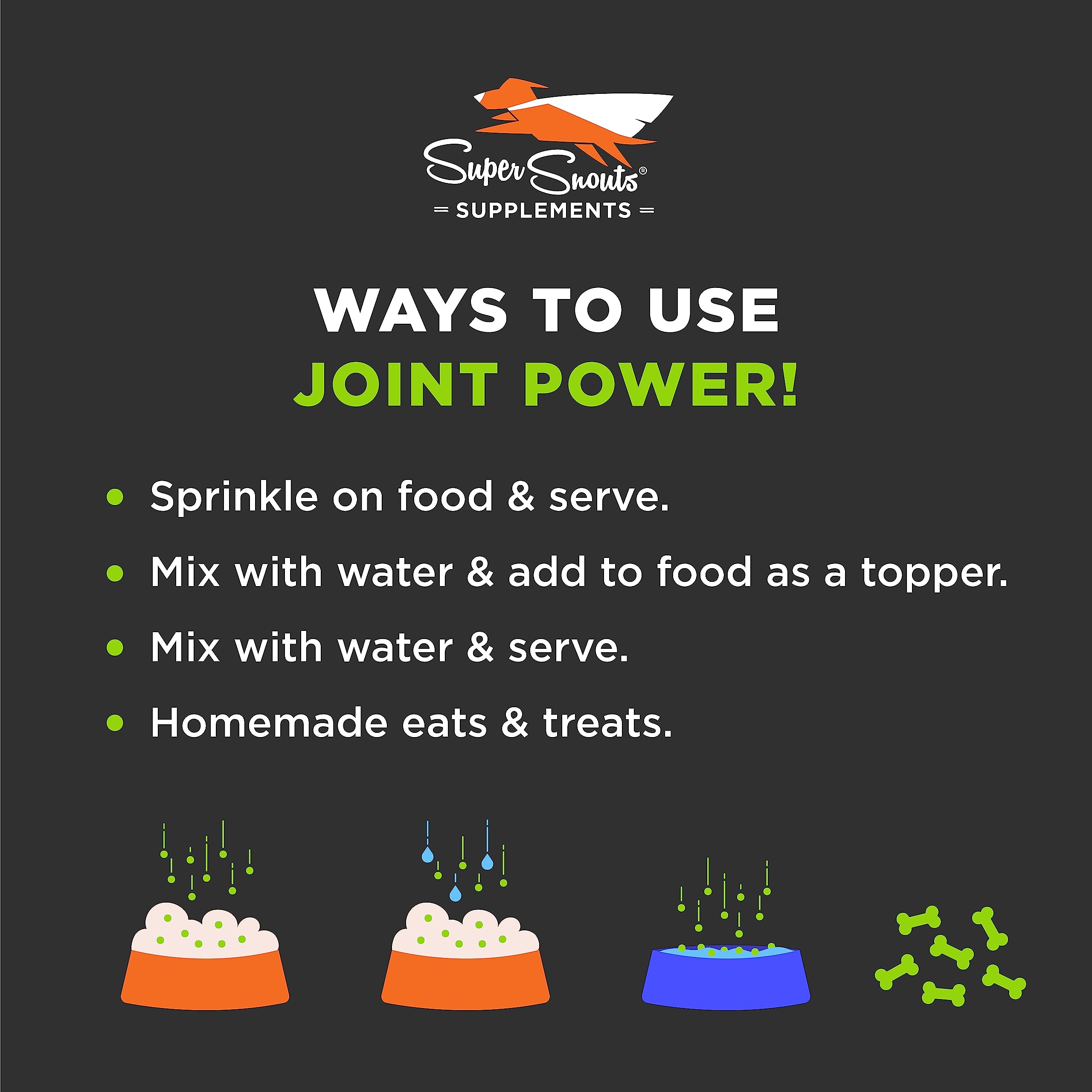 Super Snouts Joint Power - 5.29oz Powder - Joint Supplement for Dogs and Cats with 100% Green Lipped Mussel Helps Ease Discomfor