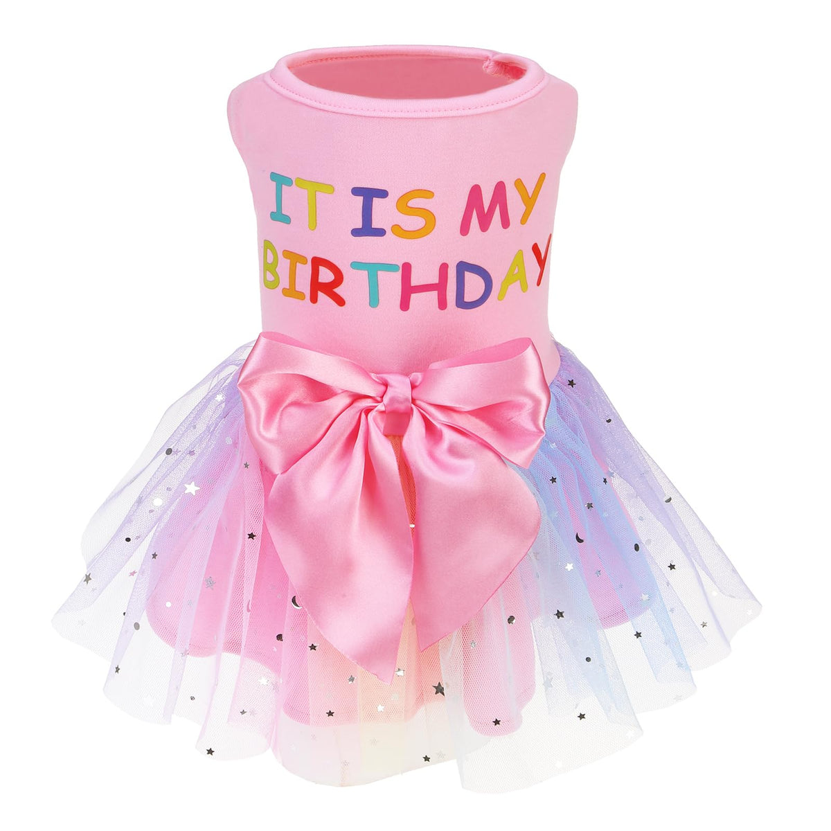 Pupteck Print Dog Dress Pet Apparel For Birthday With Cute Bowtie Pupp –  Petocart