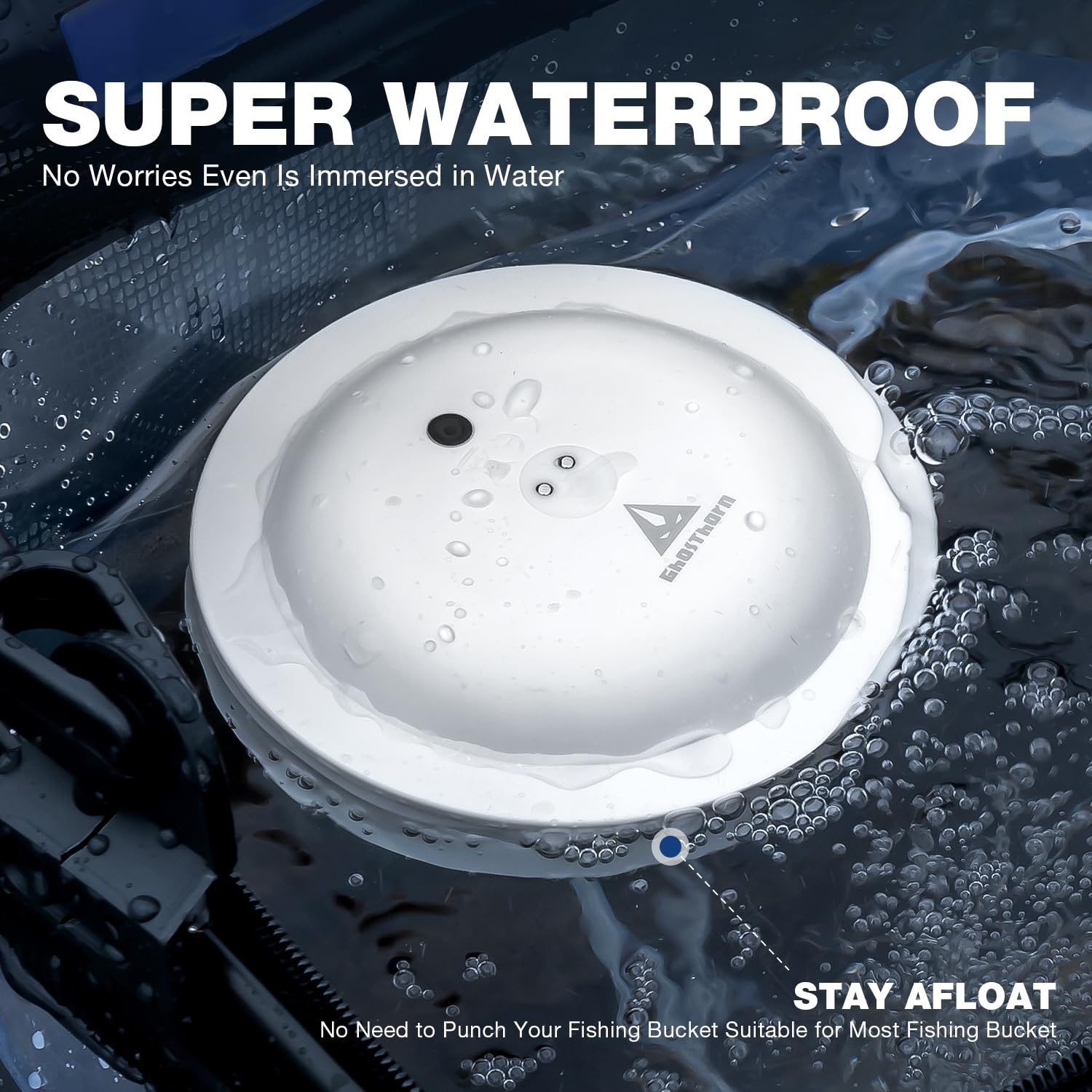 Ghosthorn Waterproof Live Bait Aerator Pump, Fish Tank Bubbler with Super Quiet Construction, Portable Live Bait Aeration, Outdo