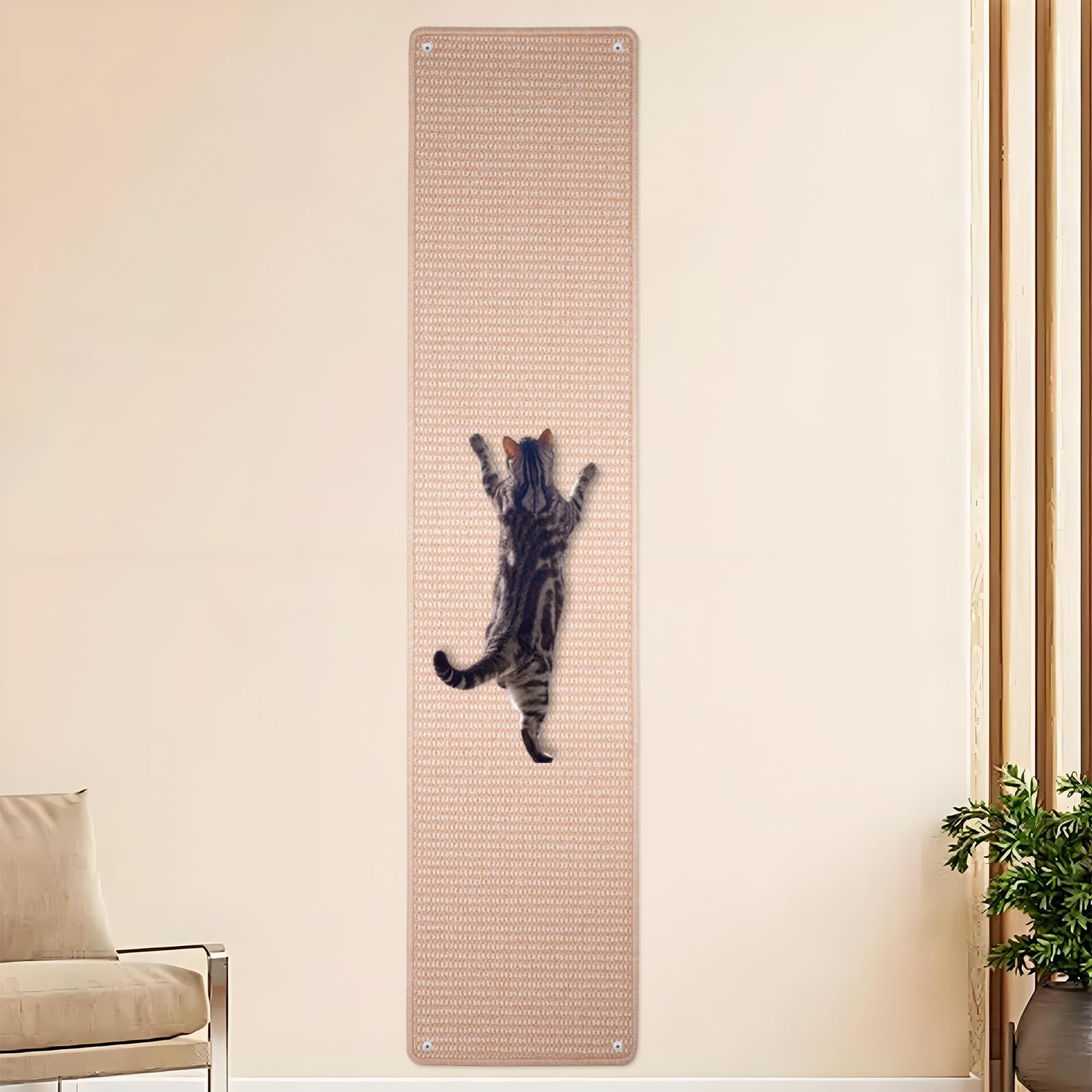 70.9''X 15.7'' Thickened Extra Large Cat Wall Climbing Carpet With 10Pcs Fixed Nails, Durable Cat Wall Furniture, Wall Scratcher