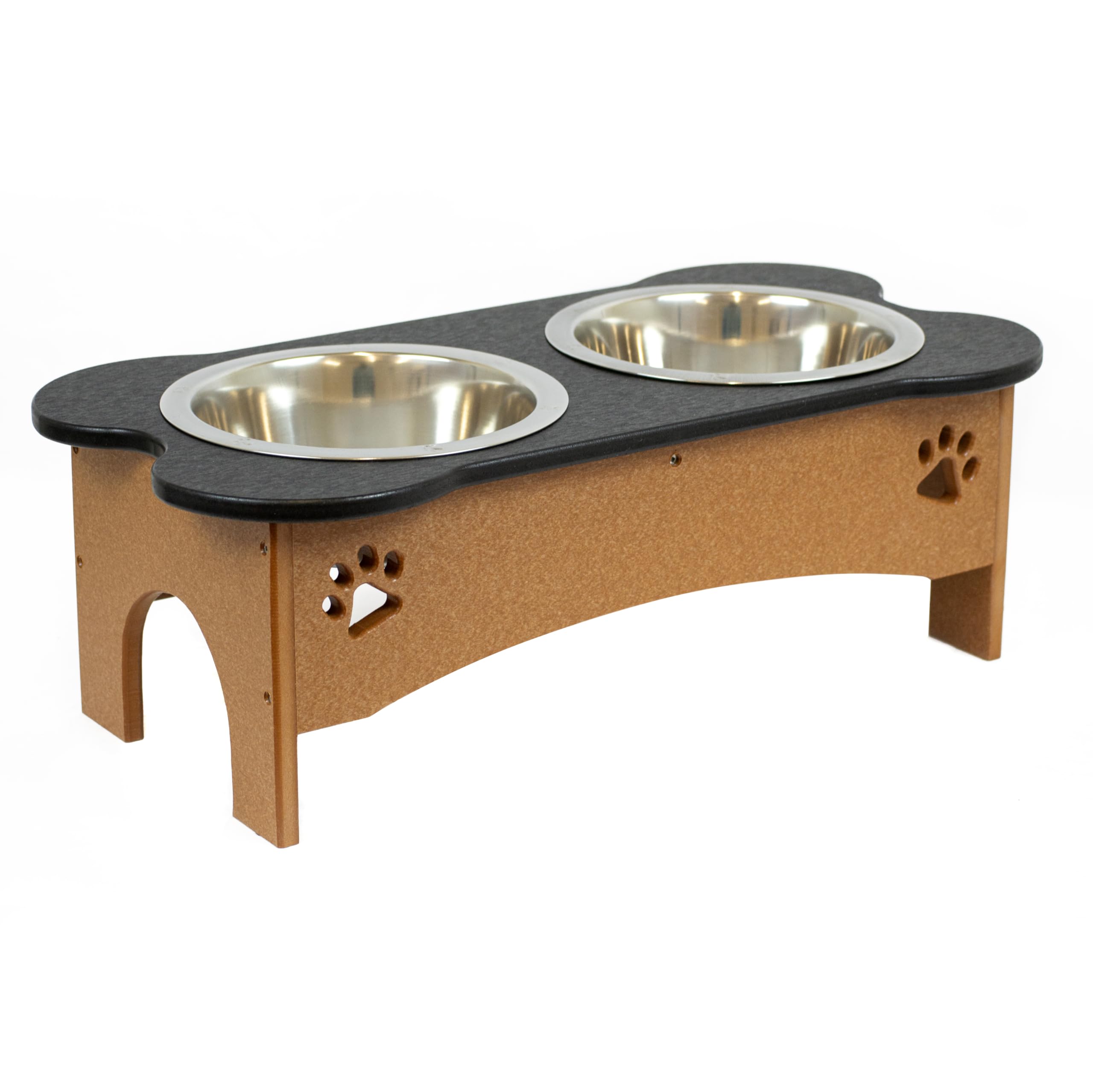 Double Water and Food Bowl Made of High Density Poly Resin for Taller Dogs