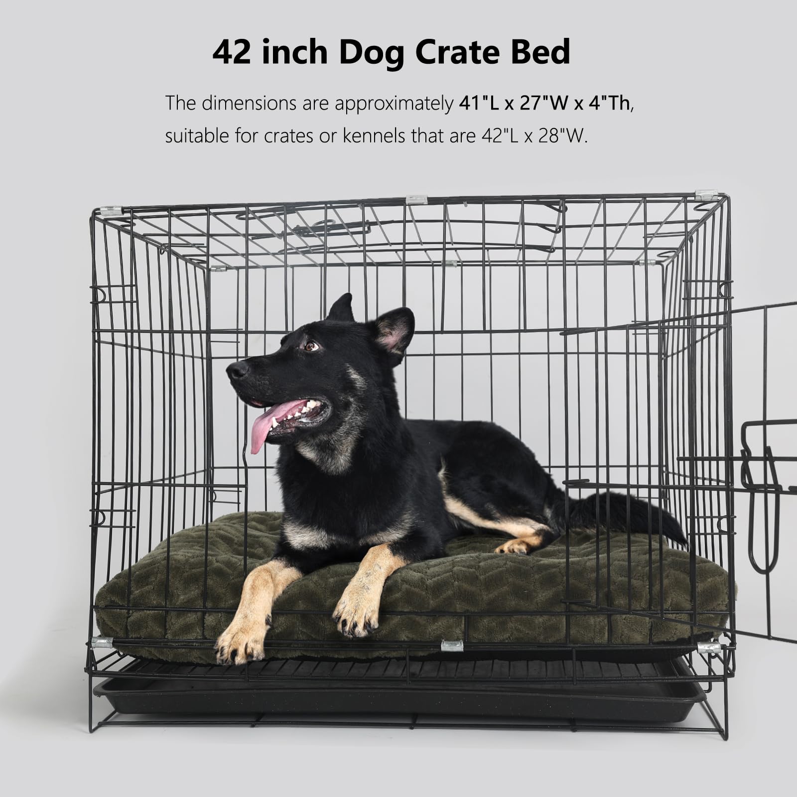 Necesitar Large Dog Crate Bed 42 Inch Washable Soft And Fluffy Dog Mats For Cages Up To 90 Lbs Pet Pillows For Crate Tire Printi