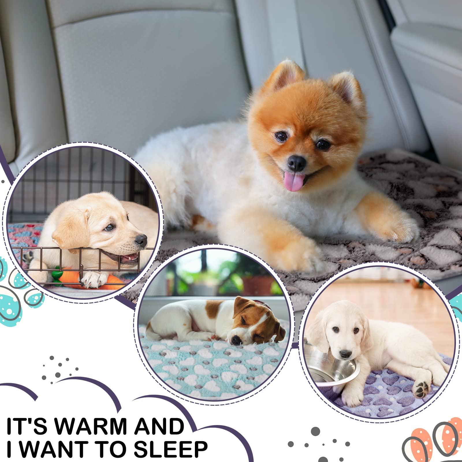 4 Pcs Waterproof Guinea Pig Blankets Washable Small Animal Fleece Bedding Absorbent Guinea Pig Cage Liners Reusable Pet Pee Pad Sleep Mat Pad Cover For Hamster Ferret (Heart Pattern,12 X 12 Inch)