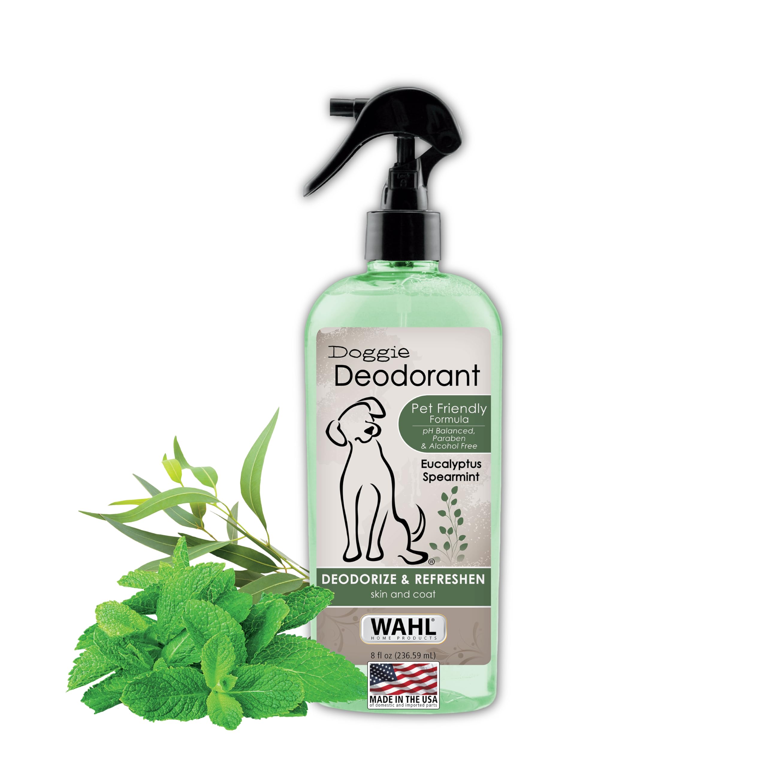 Wahl Usa Deodorizing & Refreshing Pet Deodorant For Dogs - Eucalyptus & Spearmint Scent To Refresh The Skin And Coat - Model 820