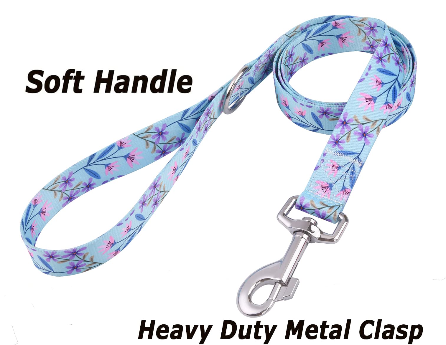 Hqyddmi Dog Collar And Leash Set For Small Dogs Cats, With Floral Print, Soft Comfortable Adjustable For Puppy Small Dogs, Flora