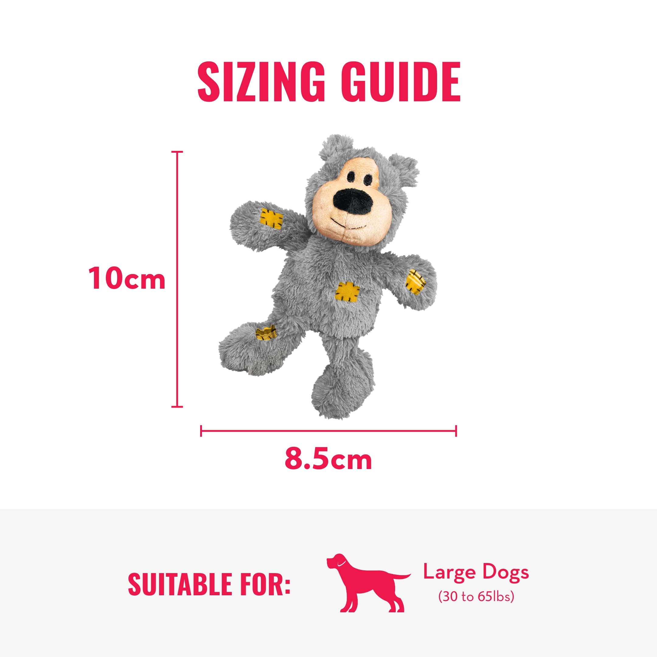 KONG Classic & Wild Knots Bear Combo Pack - Unique & Fun Dog Toys for Hours of Play - Classic Toy Can Be Stuffed with Dog Treats