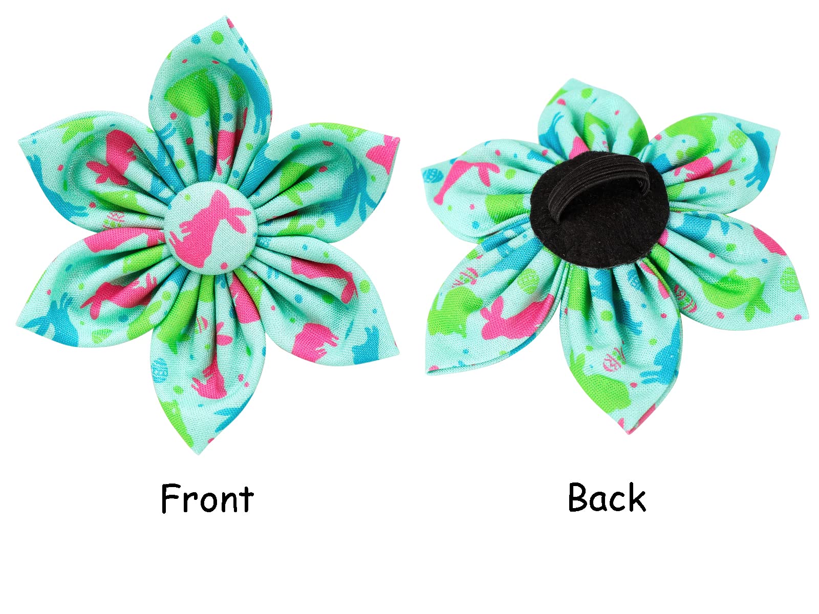 Lionet Paws Easter Dog Collar With Flower, Bunny Egg Flower Collar With Metal Buckle For Dogs, Adjustable Comfortable Dog Collar