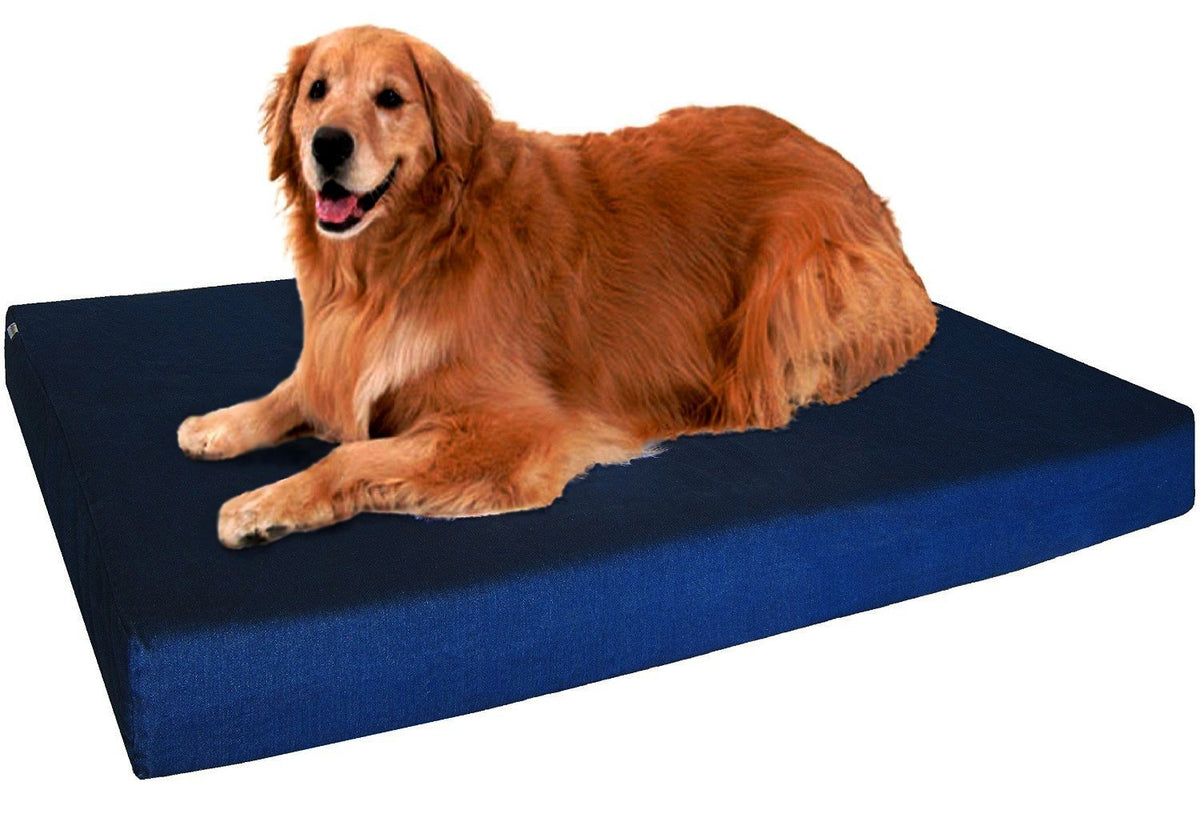 Dogbed4Less Extra Large Orthopedic Gel Memory Foam Dog Bed, Waterproof Liner, Durable Denim Cover And Extra Pet Bed Cover, 40X35X4 Inches