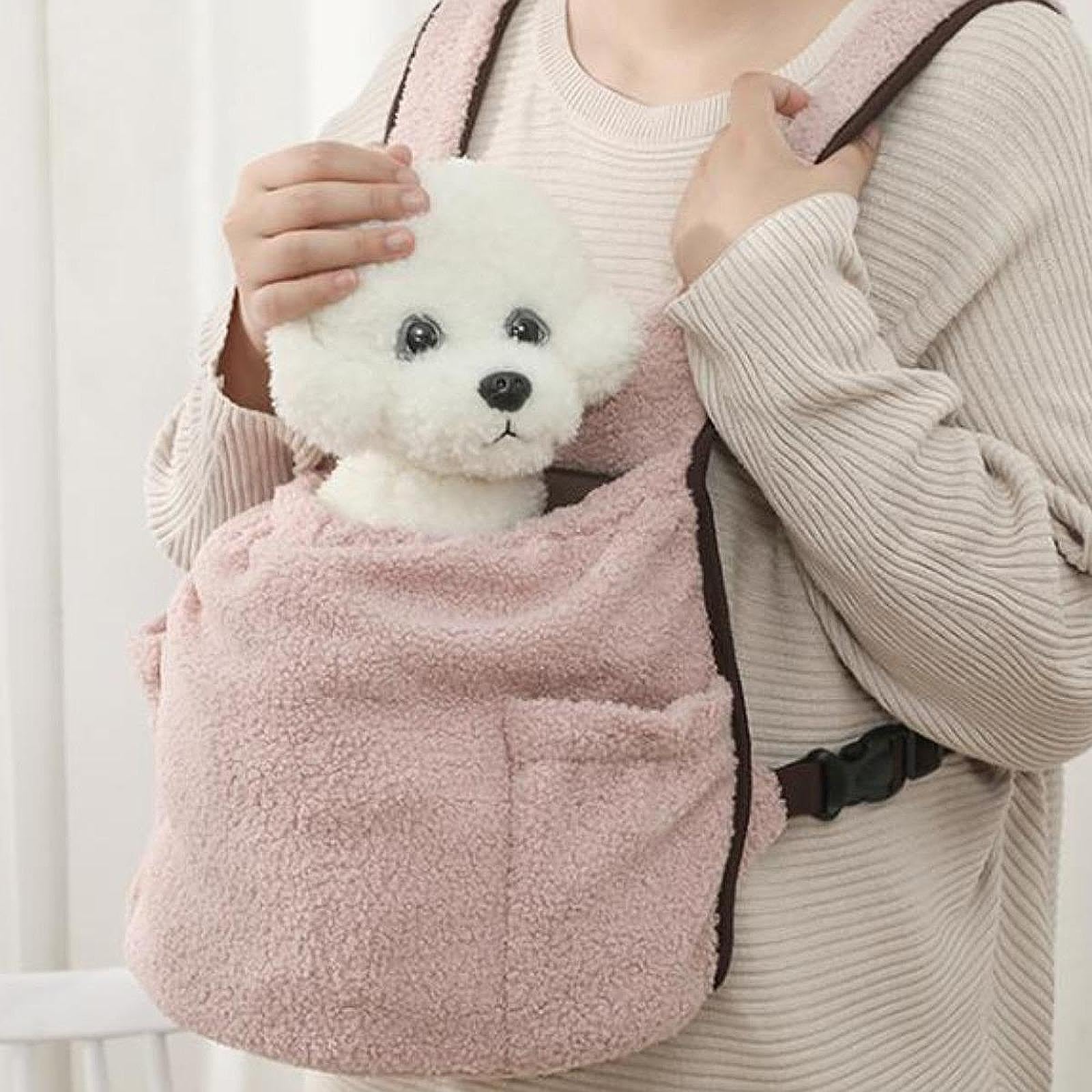 Fashion My Day Pet Carrier Backpack Travel Bag Portable Adjustable Breathable Dog Chest Bag Pink