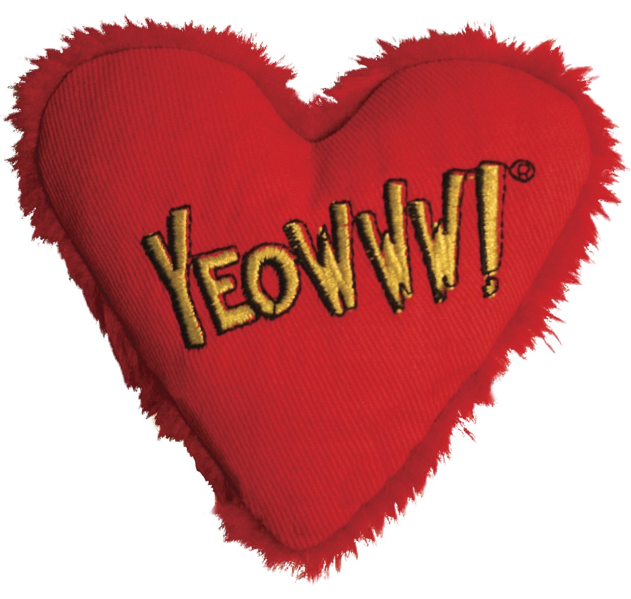 Yeowww! Heart Attack Pack: 3X 100% Organic Catnip Heart Cat Toys, Each With A Different Phrase