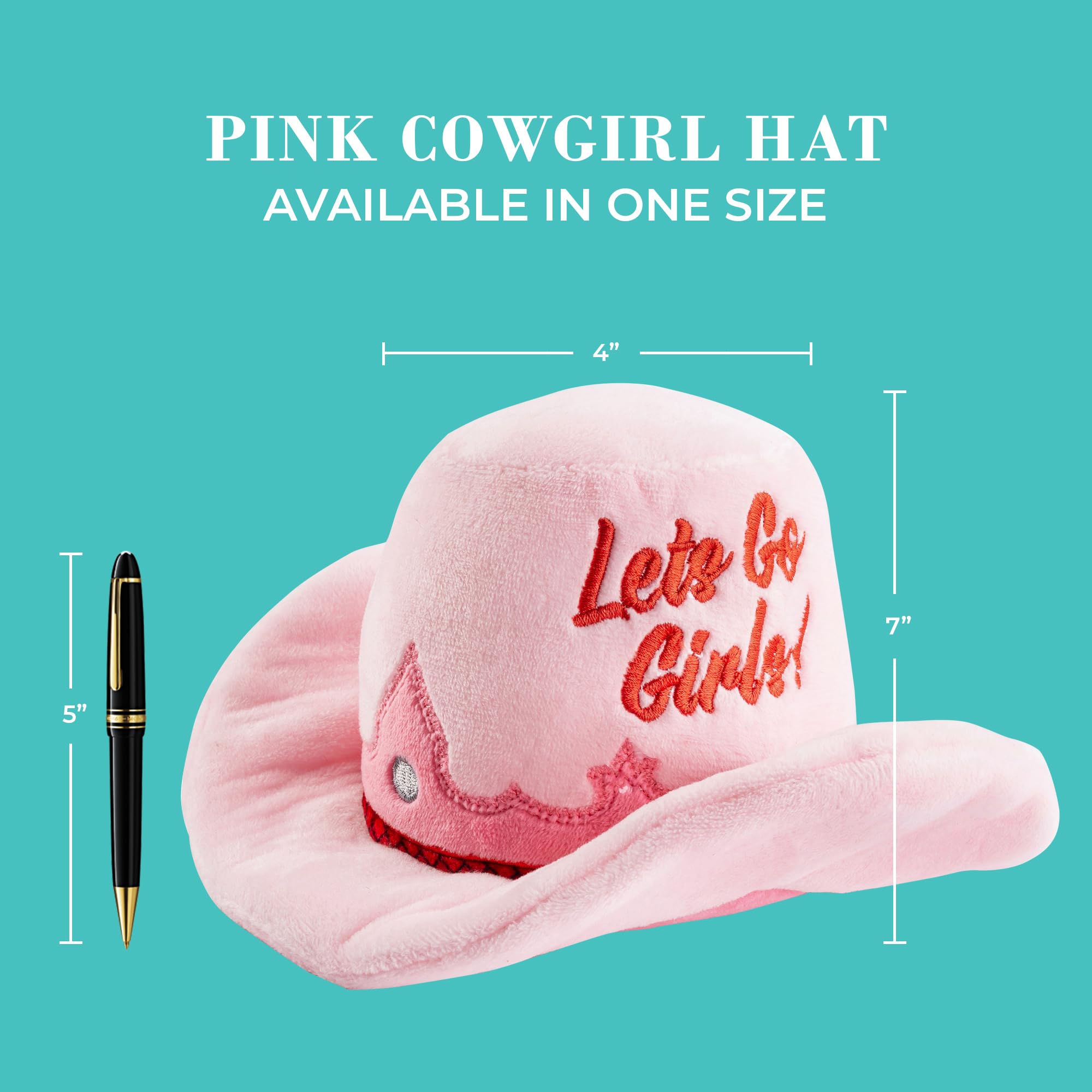 Haute Diggity Dog Cowgirl Hat Plush Dog Toy for Medium & Large Dogs, Western-Inspired Stuffed Dog Toys with Interactive Squeaker