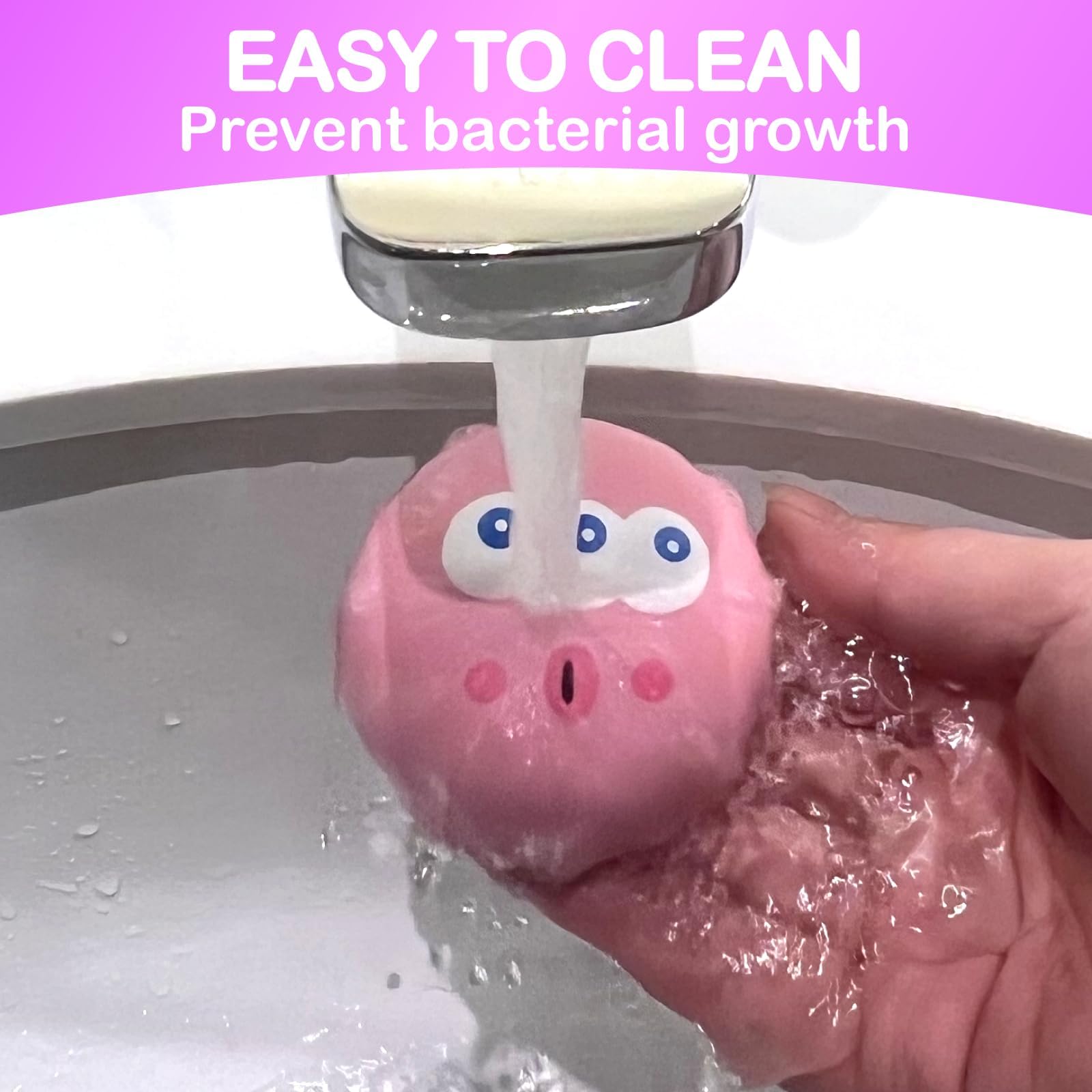 Besnew Natural Rubber Squeaker Toys For Ferret,High Elasticity Ferret Latex Squeaker Balls 3 Pack,Tough Teething Toys Big Eyes P