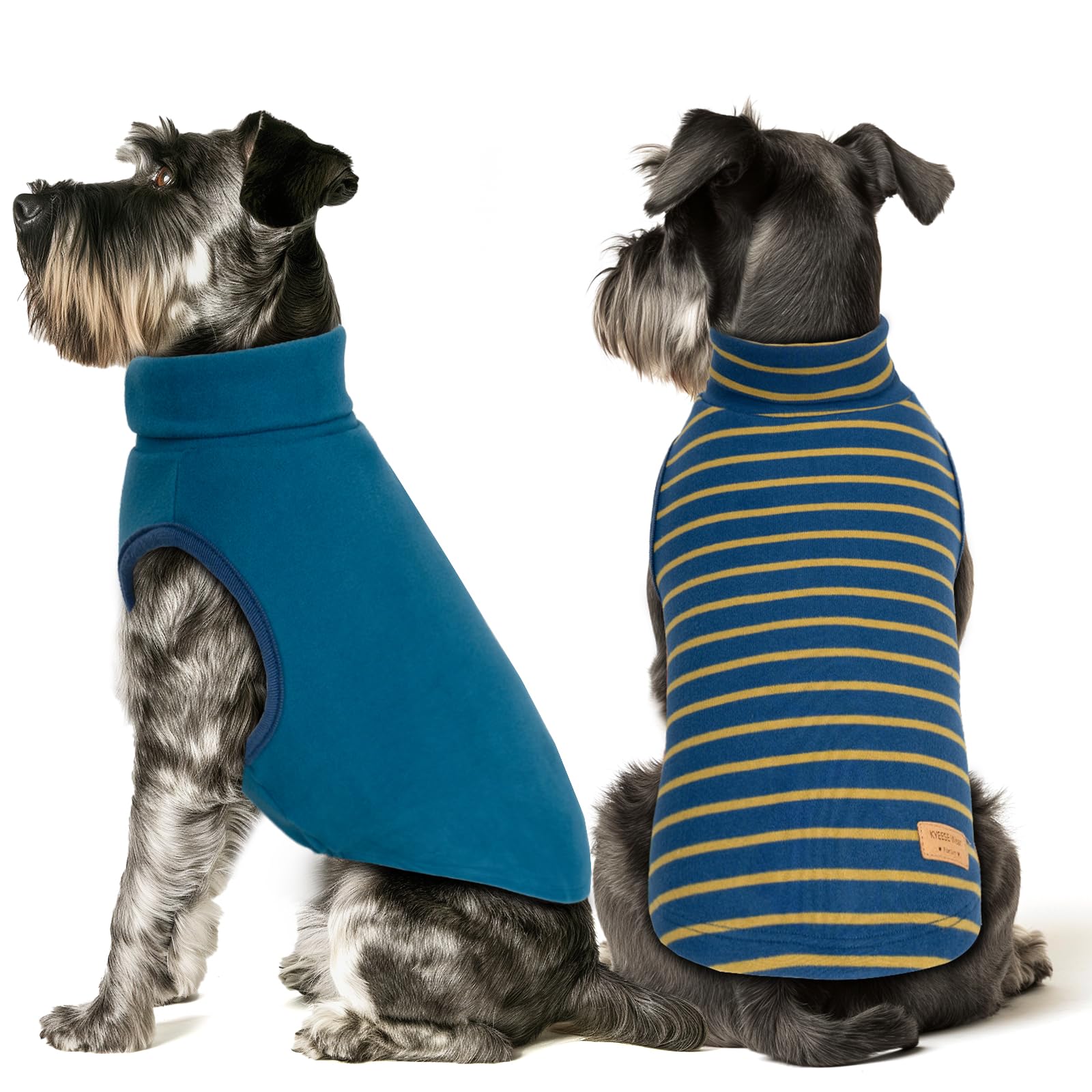 Kyeese 2Pack Dog Sweater Warm Dog Clothes Dog Sweatshirt Soft Turtleneck Small Dog Sweaters Dog Coats Stretchy Dog Sweaters For Small Dogs Male