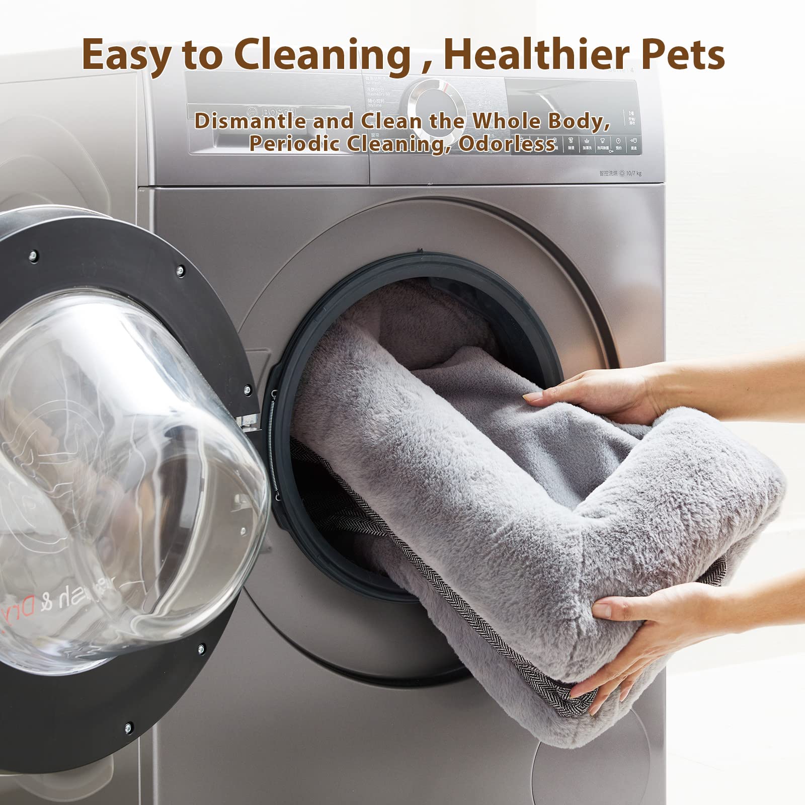 Bfpethome Orthopedic Dog Beds For Extra Large Dogs, Washable Large Pet With Bolster, Orthopedic Large Dog Mats With Removable Co