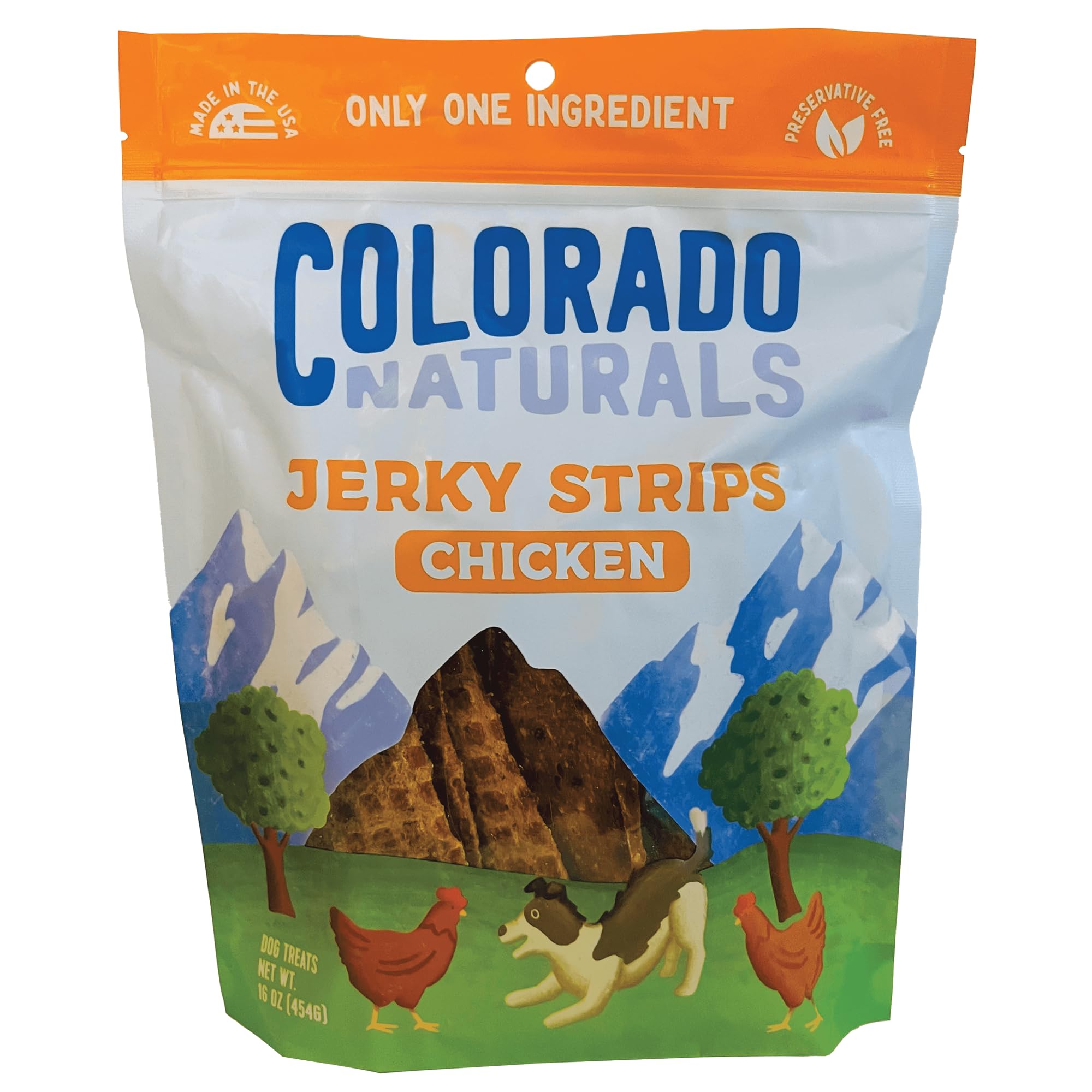 Colorado Naturals Chicken Jerky Strips Dog Treats, 16 oz - All-Natural, Made in USA, No Fillers or Preservatives - Promote Bone 