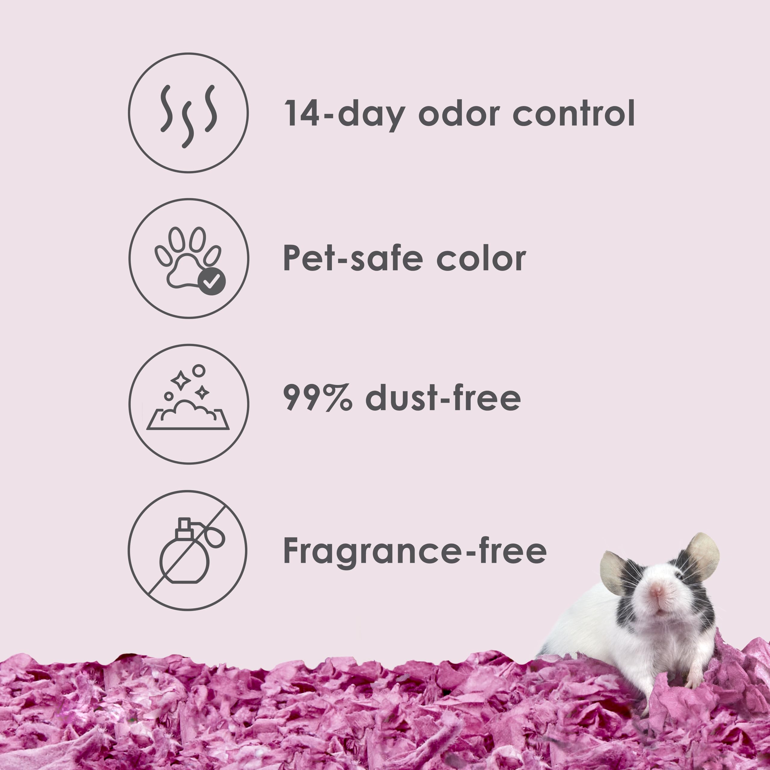 Kaytee Clean & Cozy Colors, Small Animal Bedding With Extreme Odor Control, Plum, 49.2 Liters